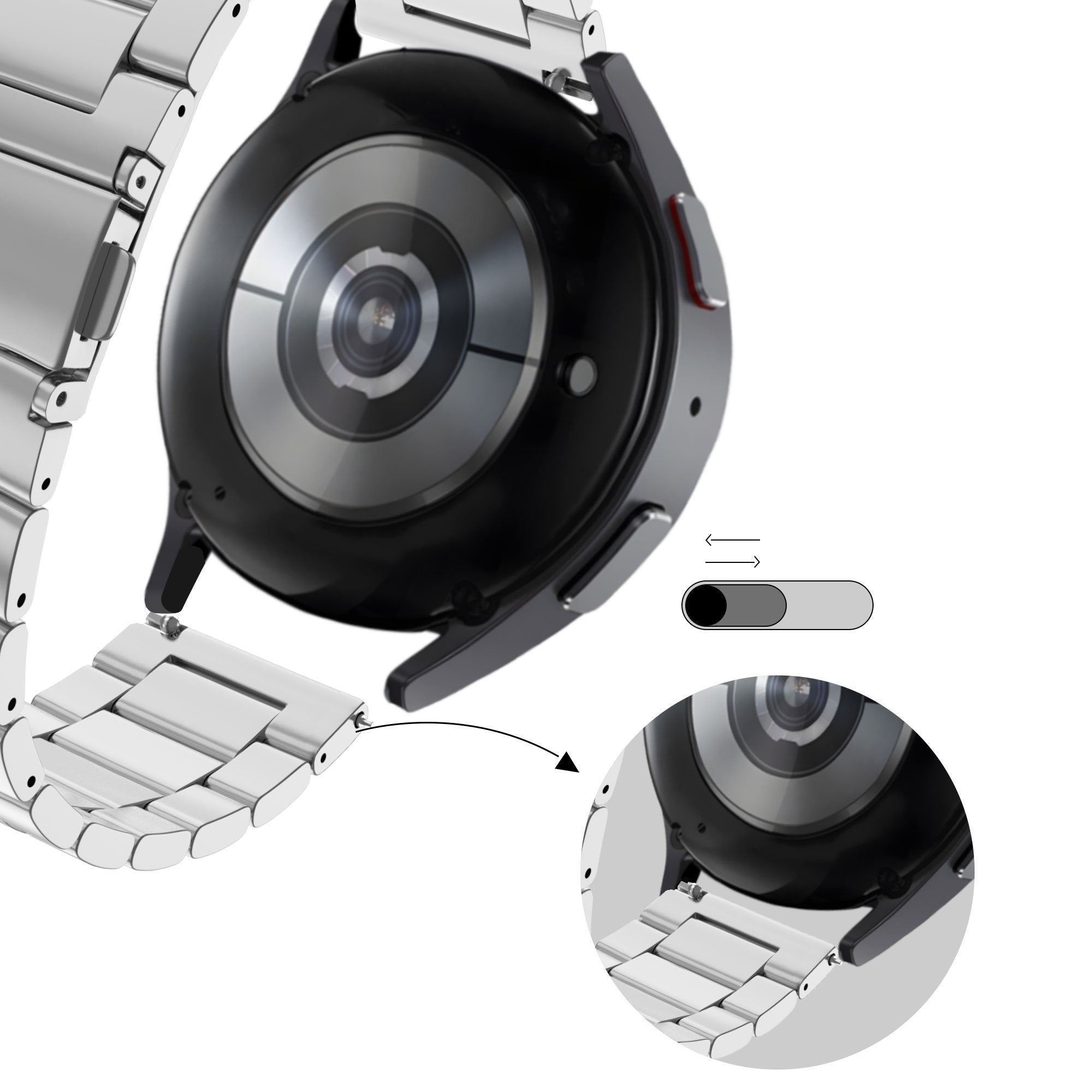 Bandz Correa acero 'Classic' Coros Apex 2 (plateado)