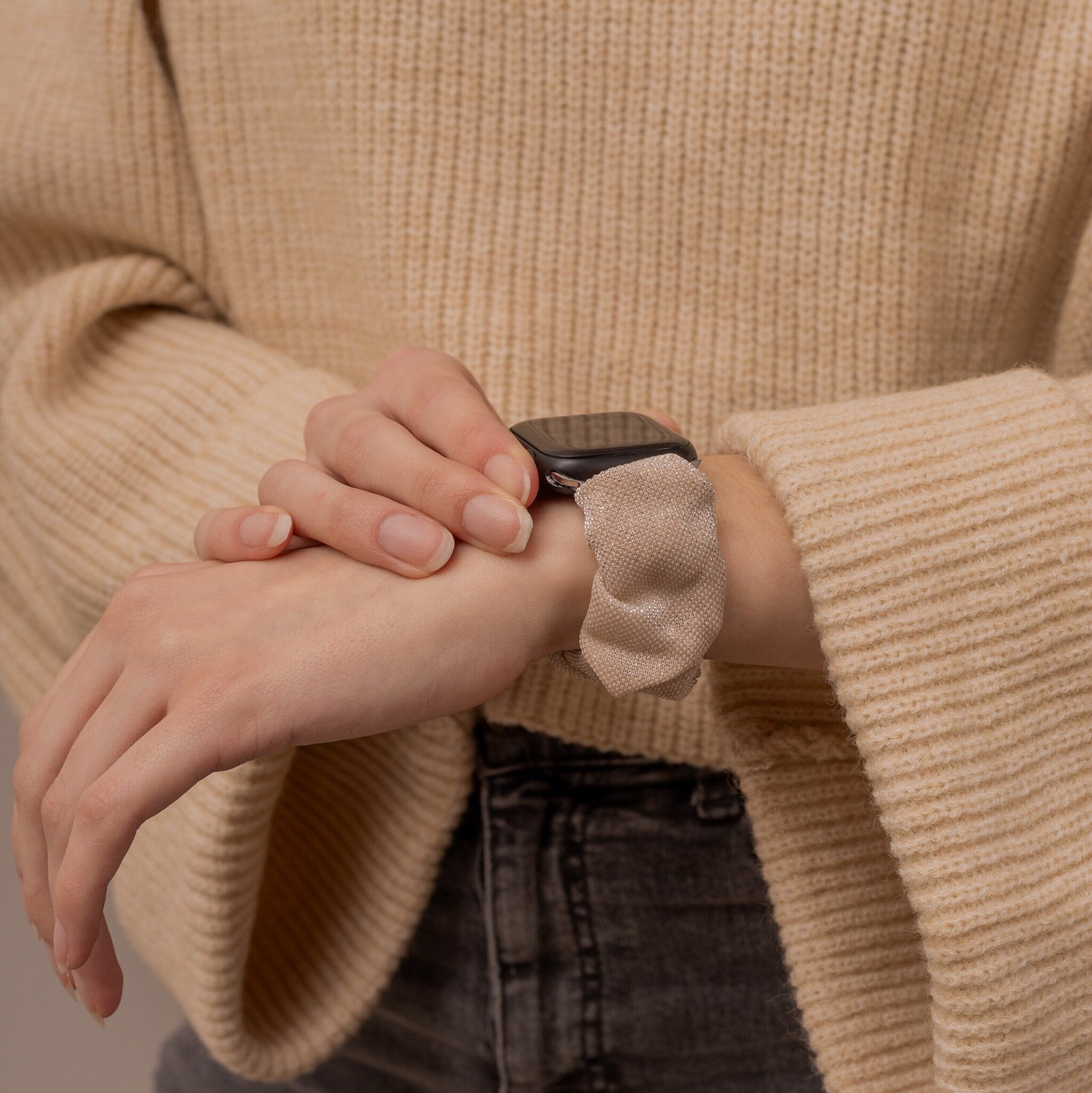 Correa elástica Apple Watch (beige brillante)