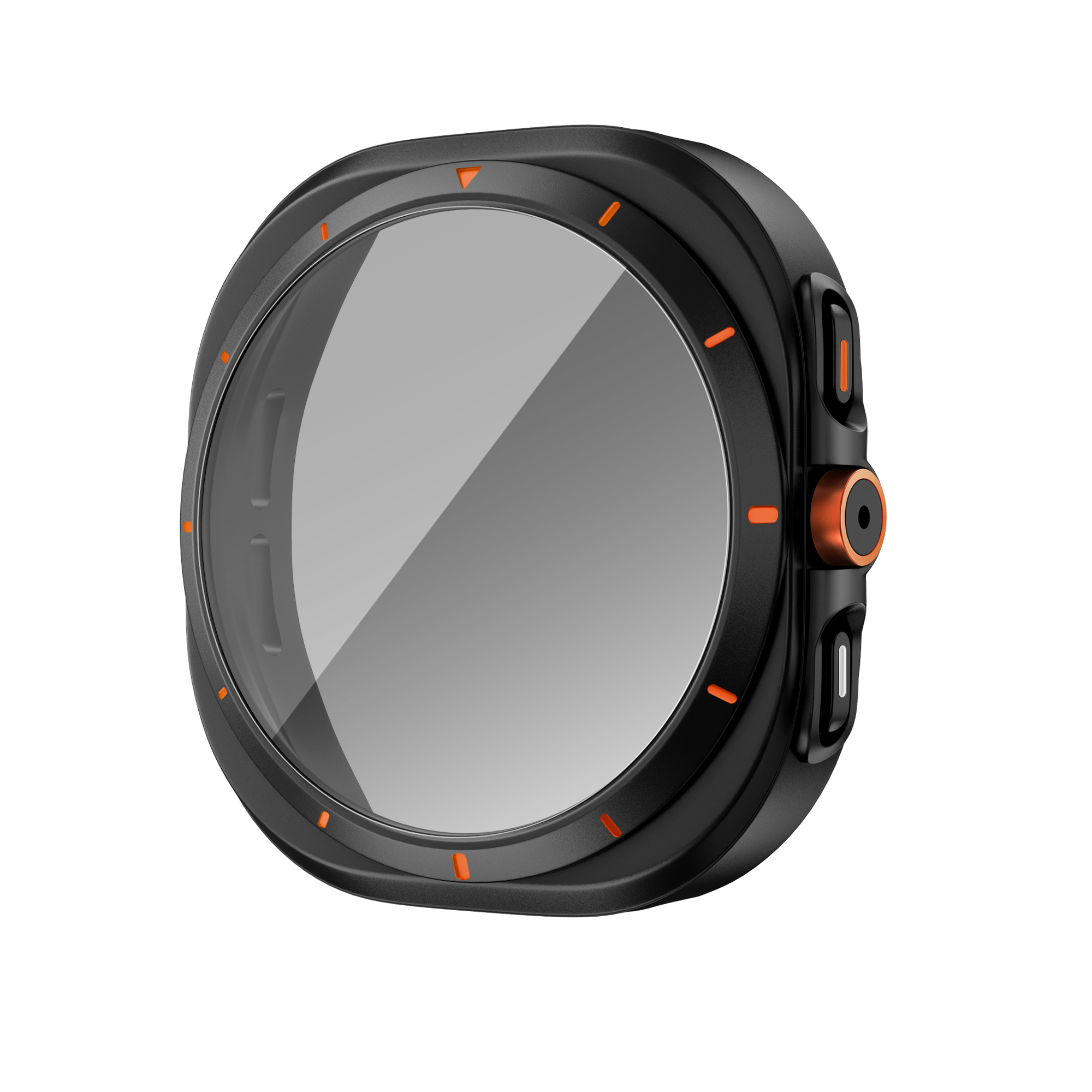 Bandz Samsung Galaxy Watch 7 - 44mm Square PC Case with Glass (Black)