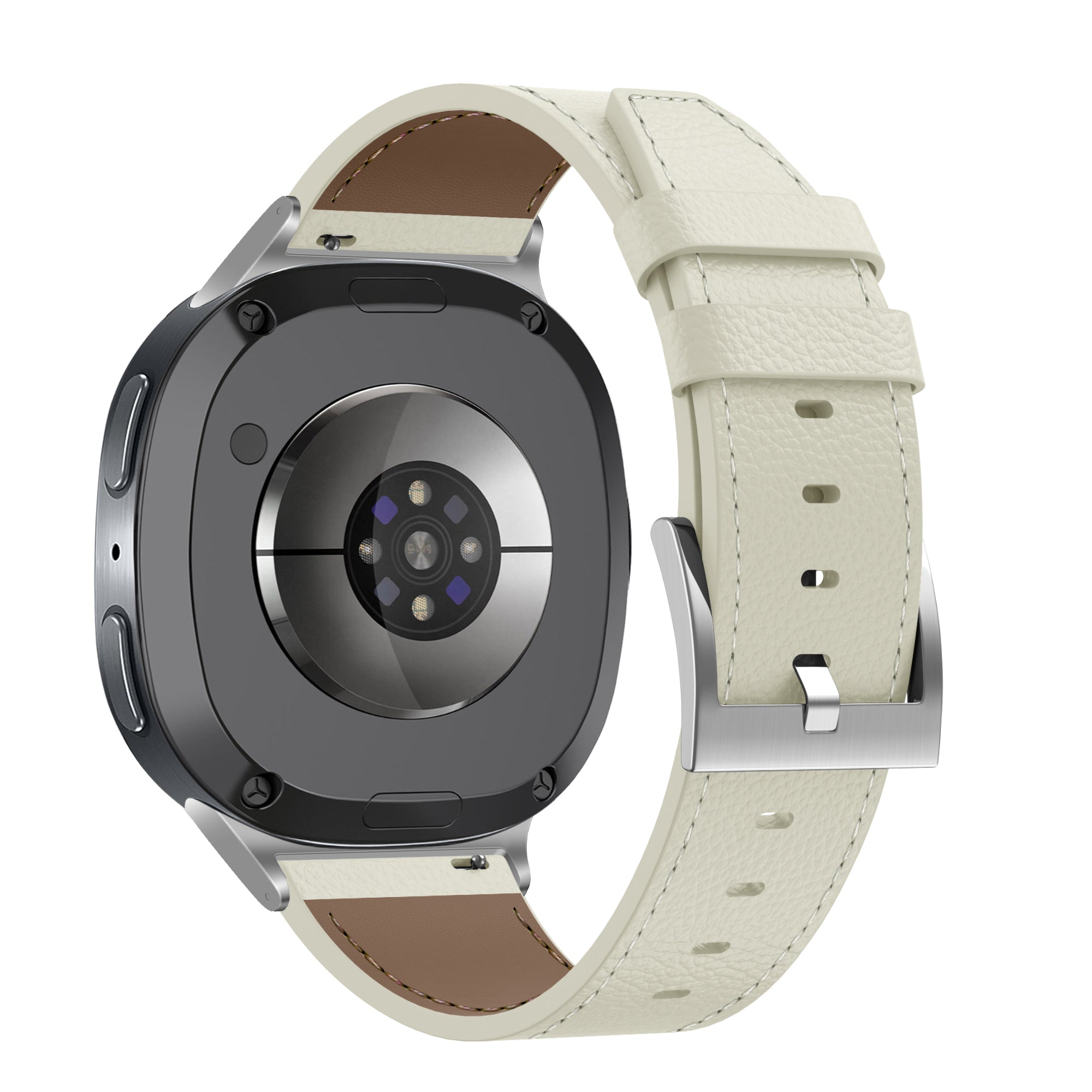 Bandz Samsung Galaxy Watch 8 Classic Leather Strap 'Deluxe' (Light Beige)