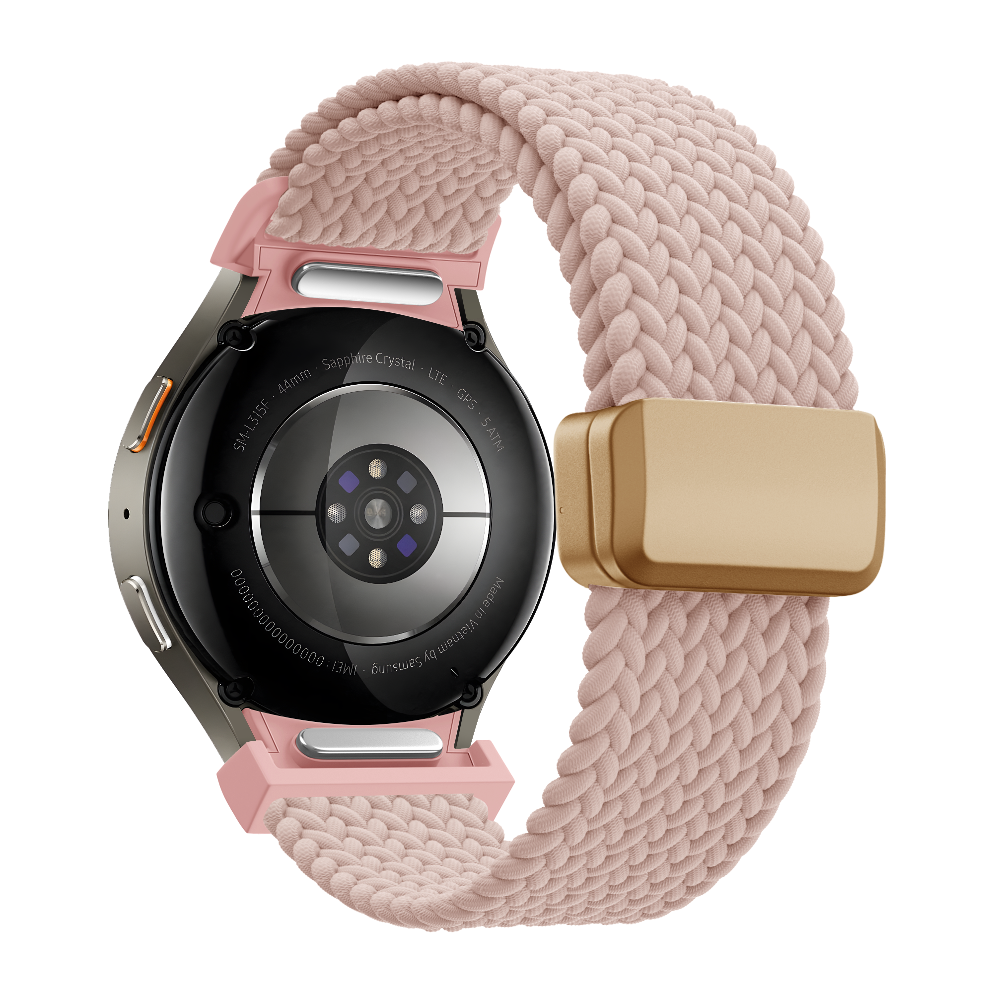 Bandz Samsung Galaxy Watch 6 - 40mm Braided Strap 'Easy Fit' (Pink)