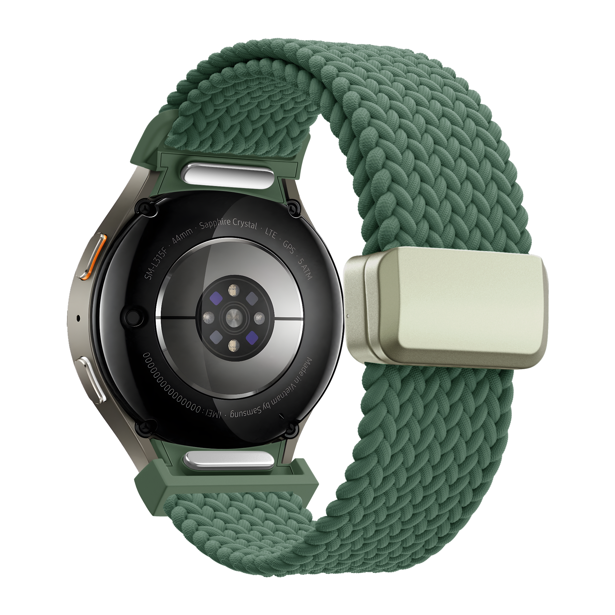 Bandz Samsung Galaxy Watch 4 Classic 42mm Braided Strap 'Easy Fit' (Green)