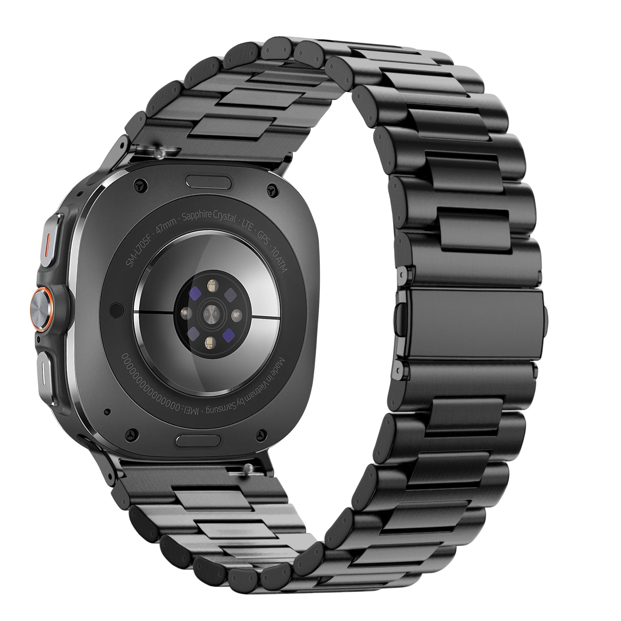 Bandz Samsung Galaxy Watch Ultra Steel Link Strap 'Deluxe' (Black)