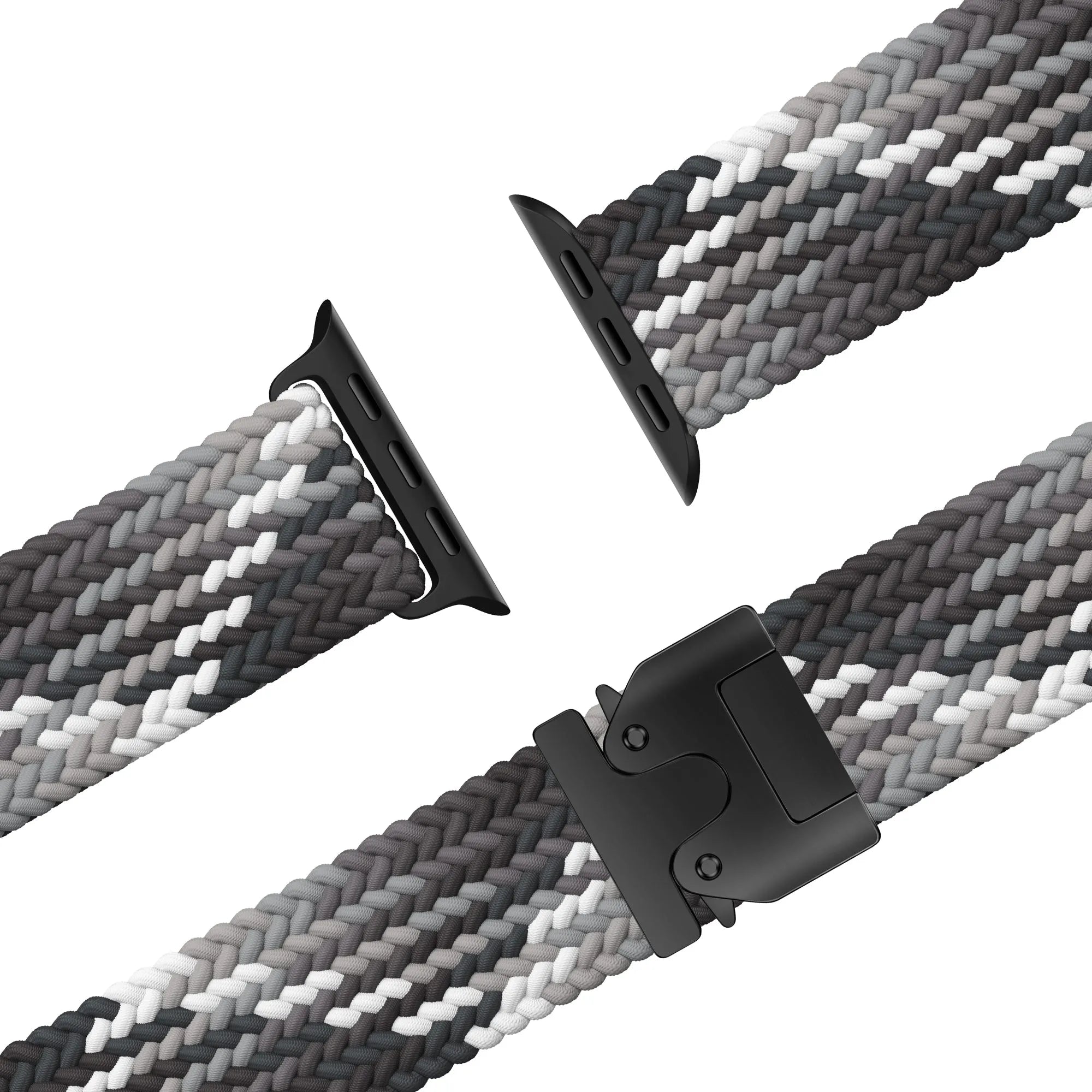 Bandz Correa nylon trenzada con P-buckle Apple Watch (mandala negra)