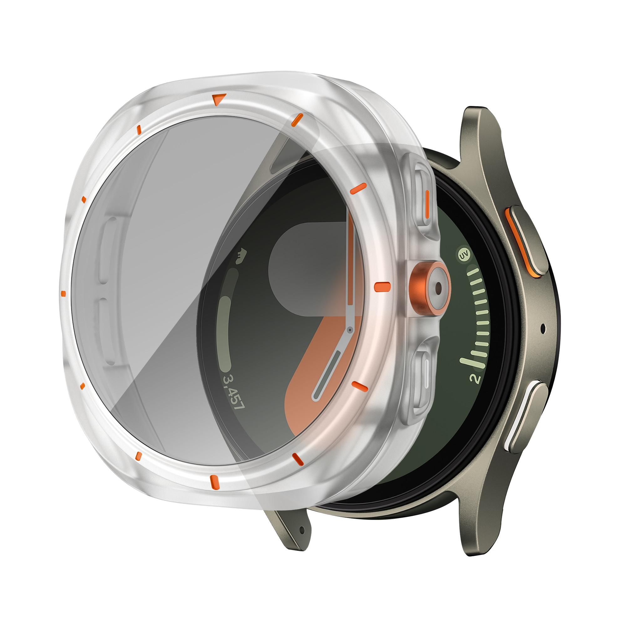 Bandz Samsung Galaxy Watch 7 - 44mm Square PC Case with Glass (Frost)