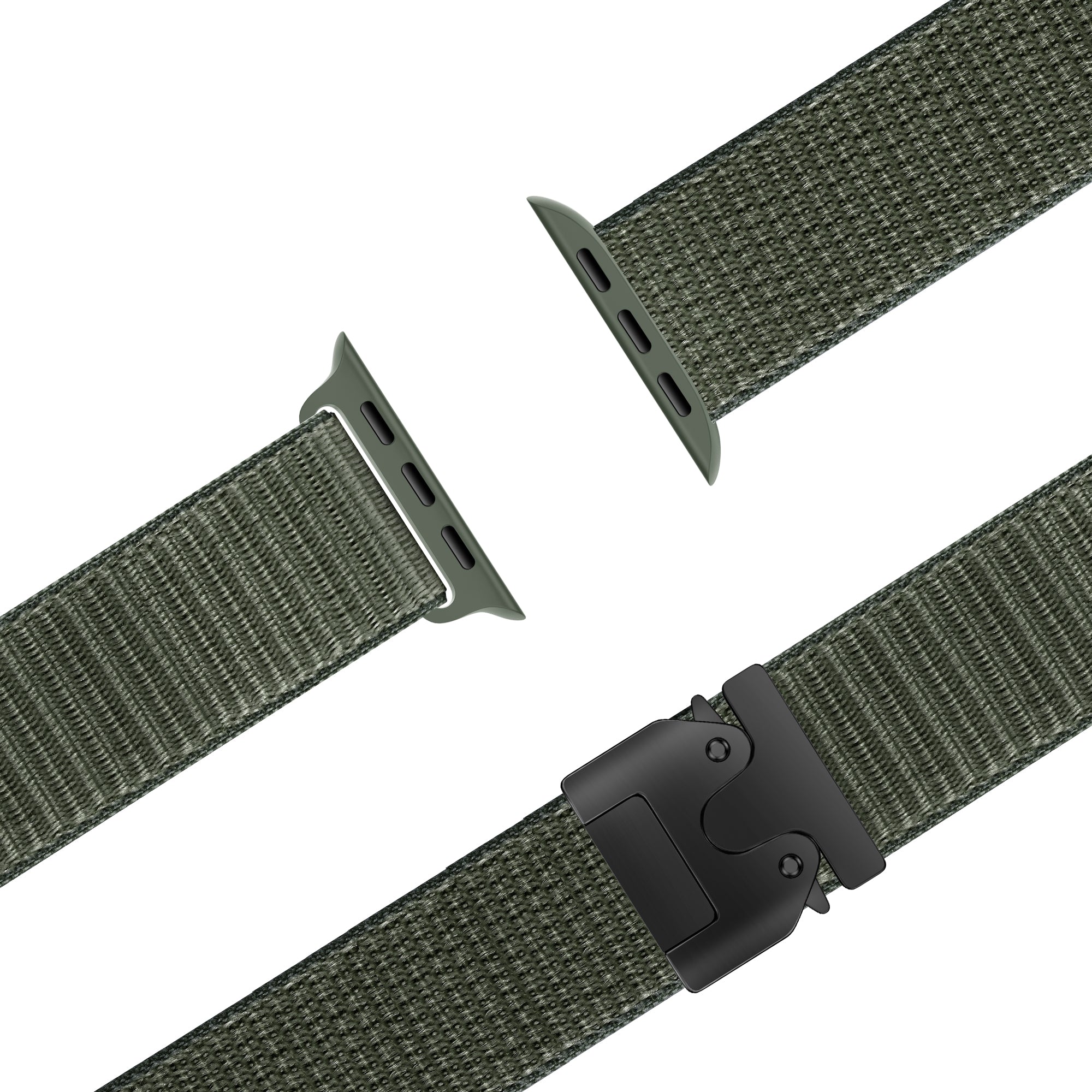 Bandz Correa nylon 'clásico' con P-buckle Apple Watch (verde militair)