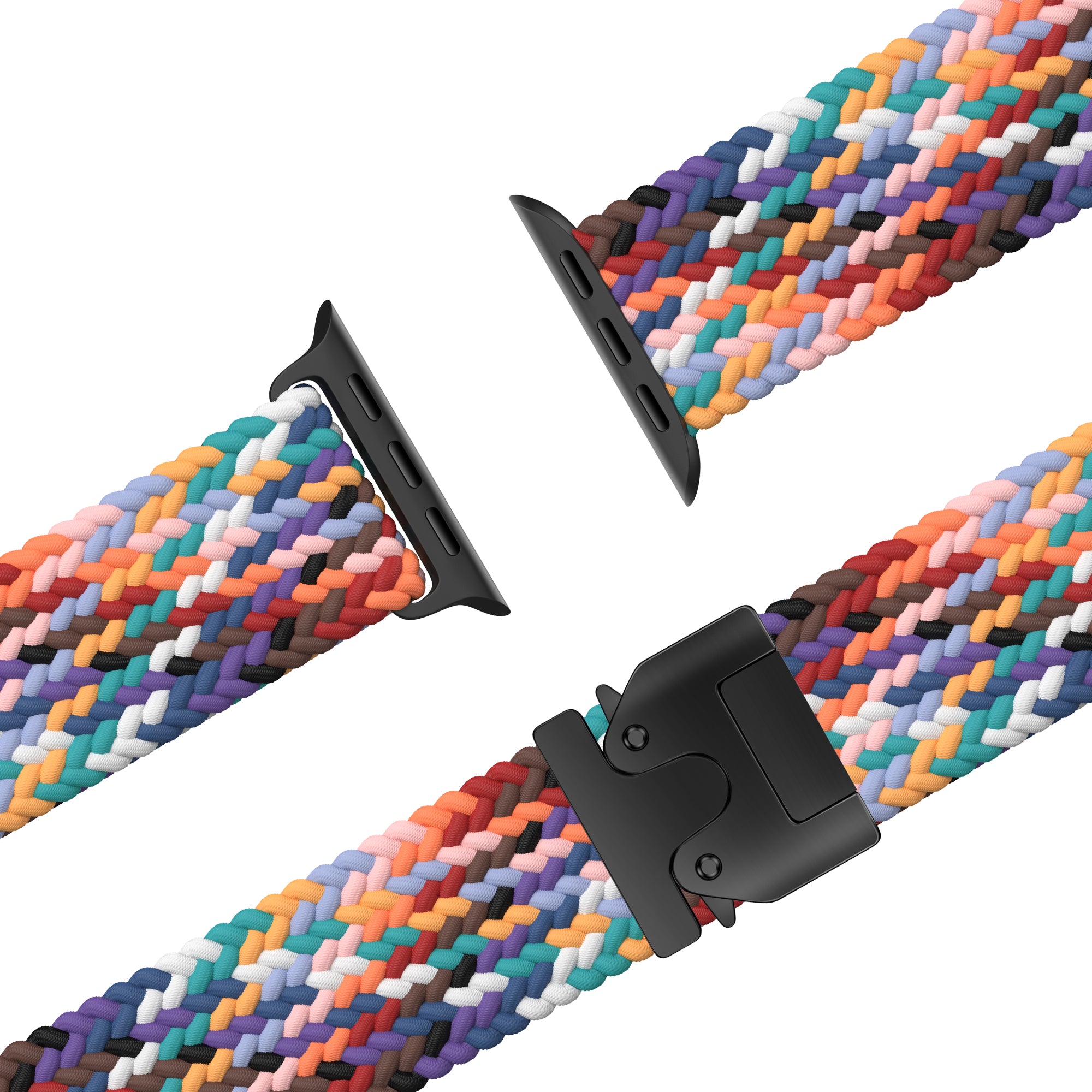 Bandz Correa nylon trenzada con P-buckle Apple Watch (arcoíris)