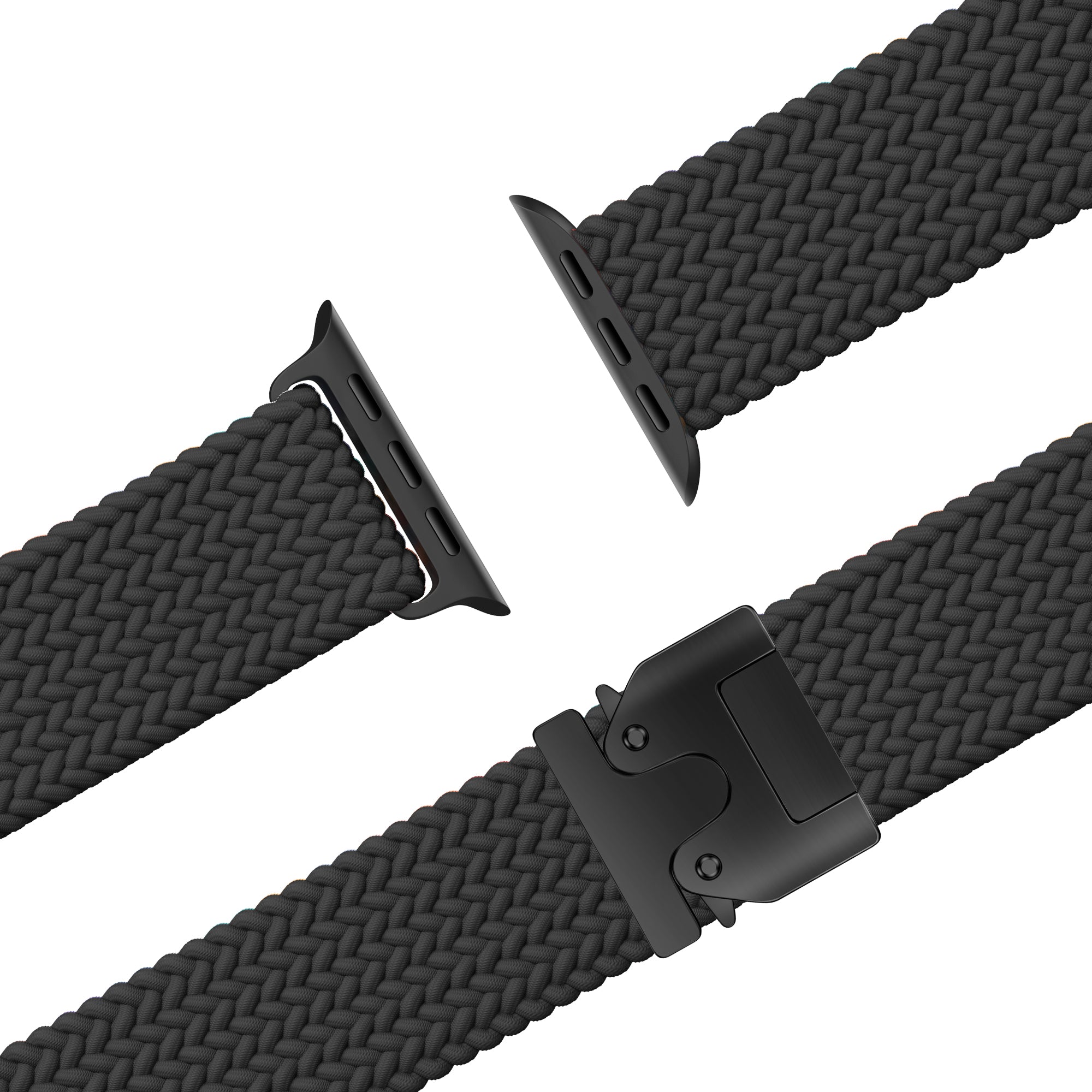 Bandz Correa nylon trenzada con P-buckle Apple Watch (negra)