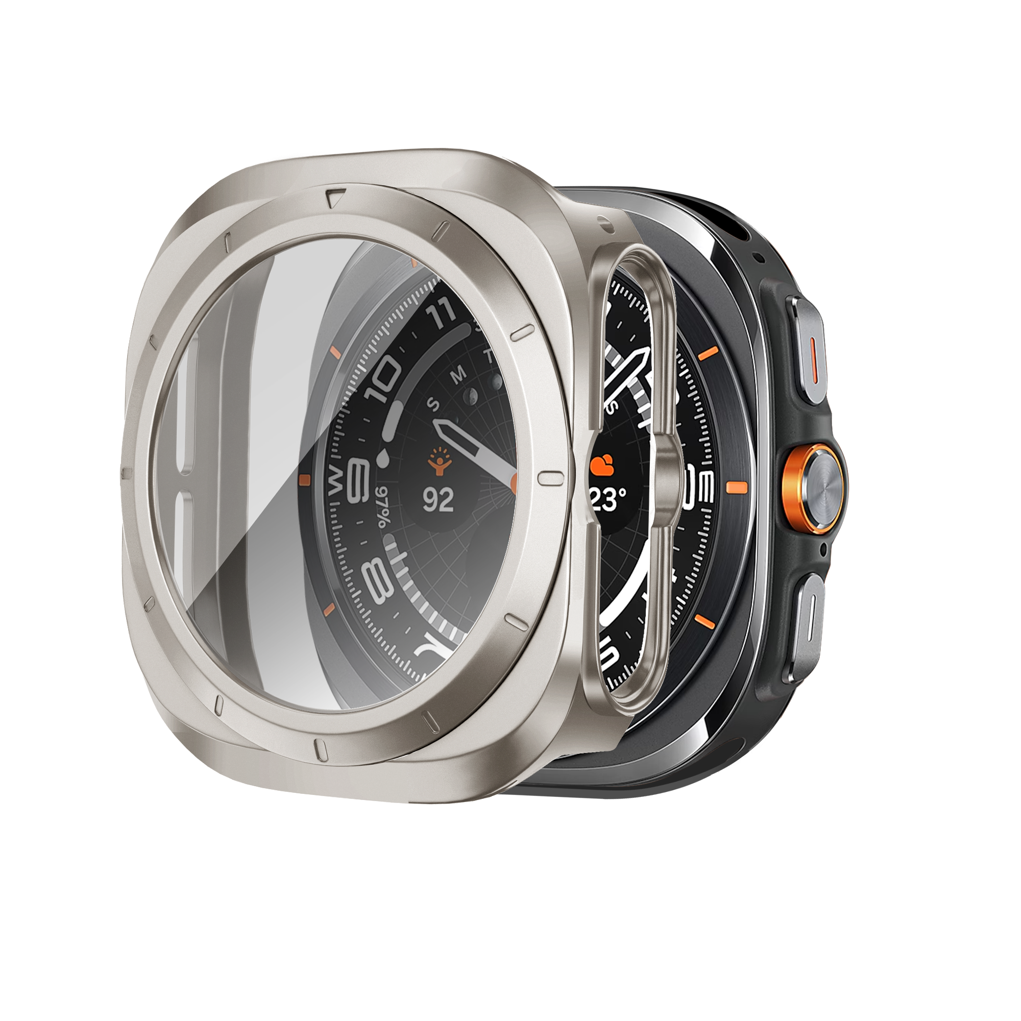 Bandz Samsung Galaxy Watch Ultra PC Case with Glass (Titanium)