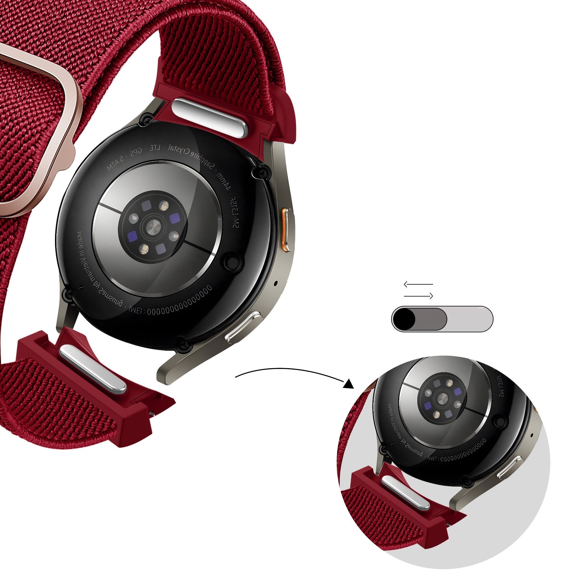 Bandz Correa elastica 'Easy Fit' Samsung Galaxy Watch 5 Pro (rojo)