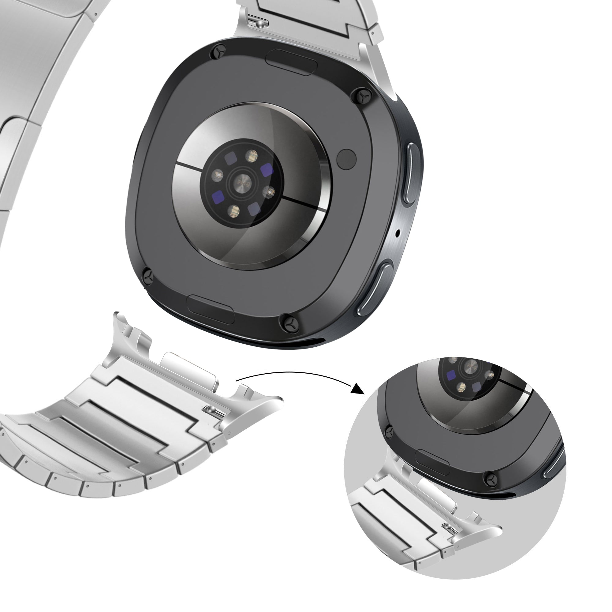 Bandz Samsung Galaxy Watch 8 - 44mm Titanium Strap 'One Bead' (Silver)