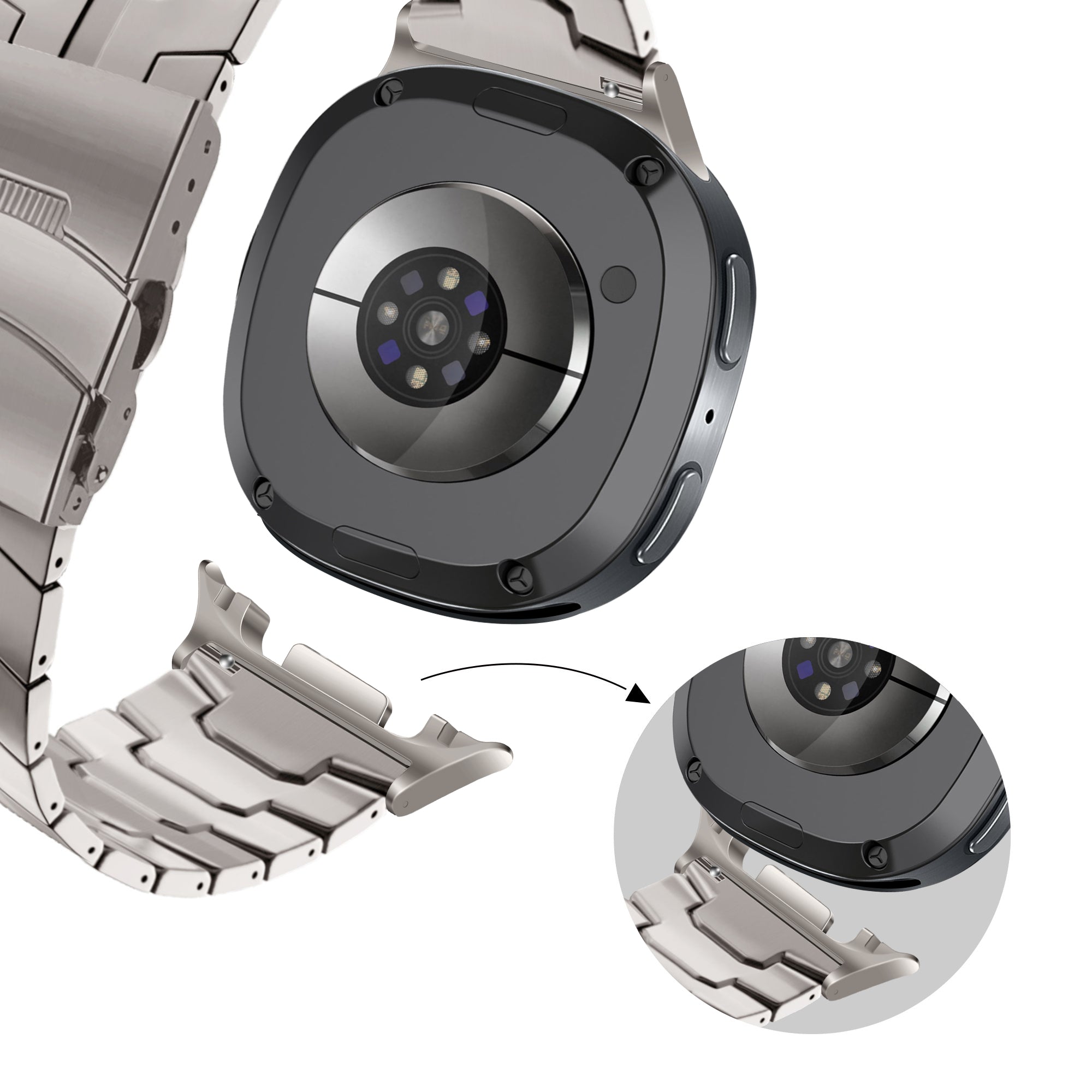 Bandz Correa titanio 'Iron' Samsung Galaxy Watch 8 Classic (titanio)