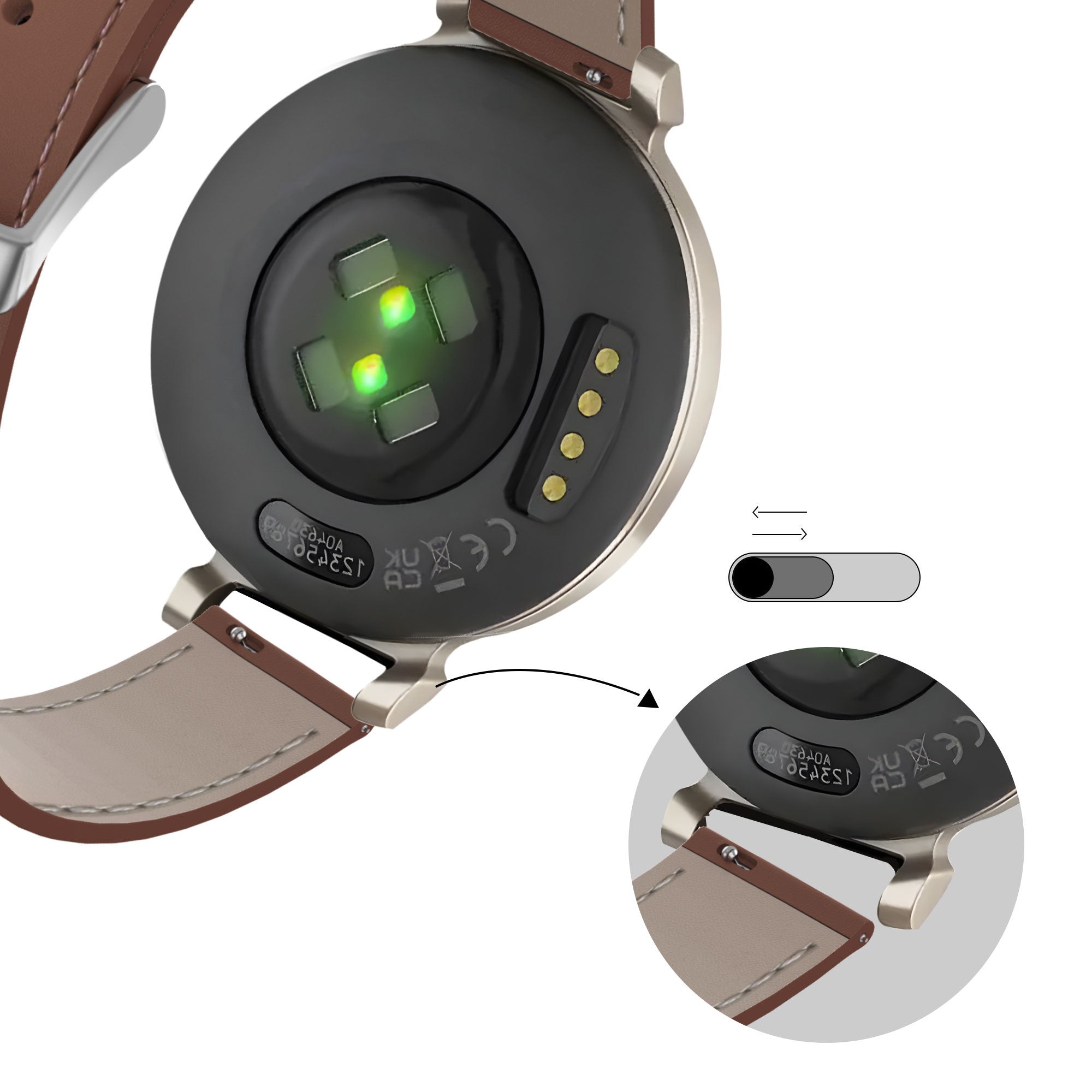 Correa reloj cuero 14mm - universal (marrón)