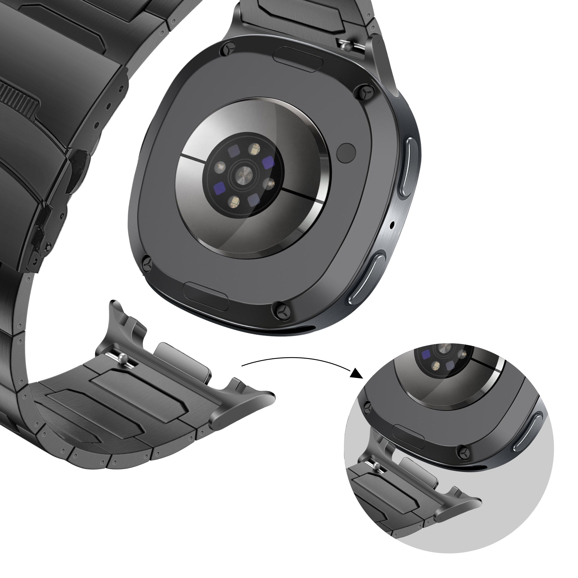 Bandz Correa titanio 'Deluxe' Samsung Galaxy Watch 8 - 40mm (negro)