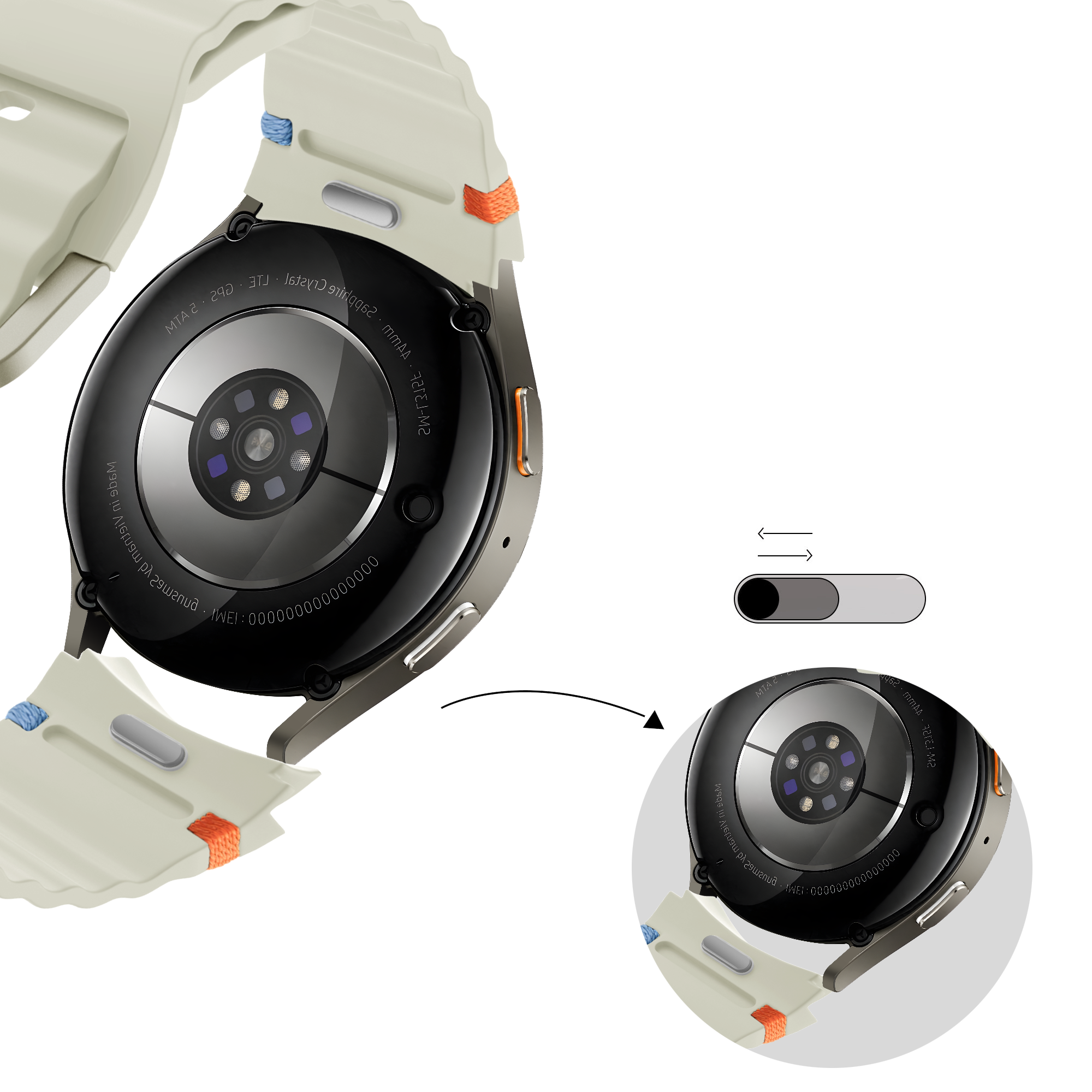 Bandz Correa Wave 'Easy Fit' Samsung Galaxy Watch FE (blanco estrella)