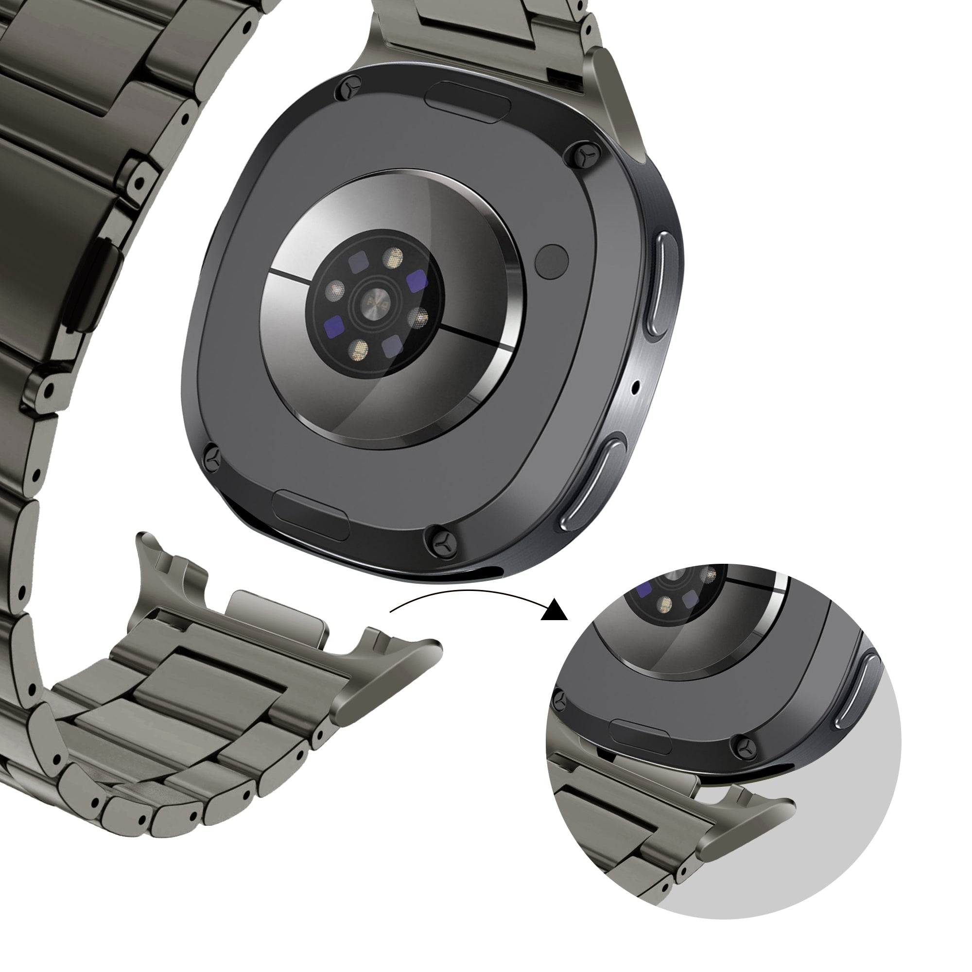 Bandz Correa acero 'Classic' Samsung Galaxy Watch 8 - 44mm (grafito)