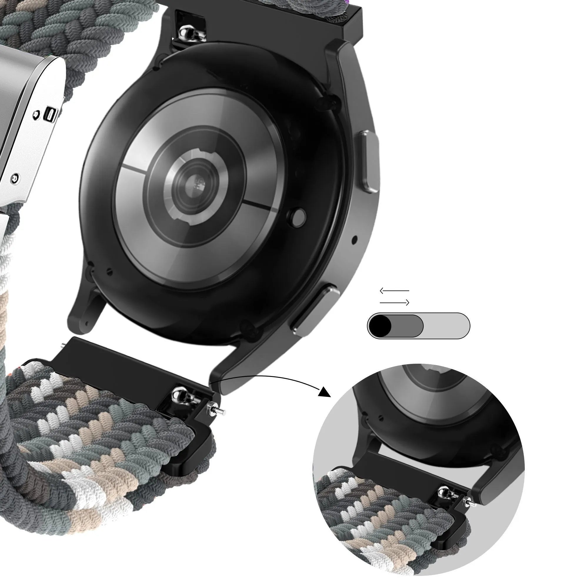 Bandz Correa nylon tejida Coros Apex 42mm (negro-mixto)