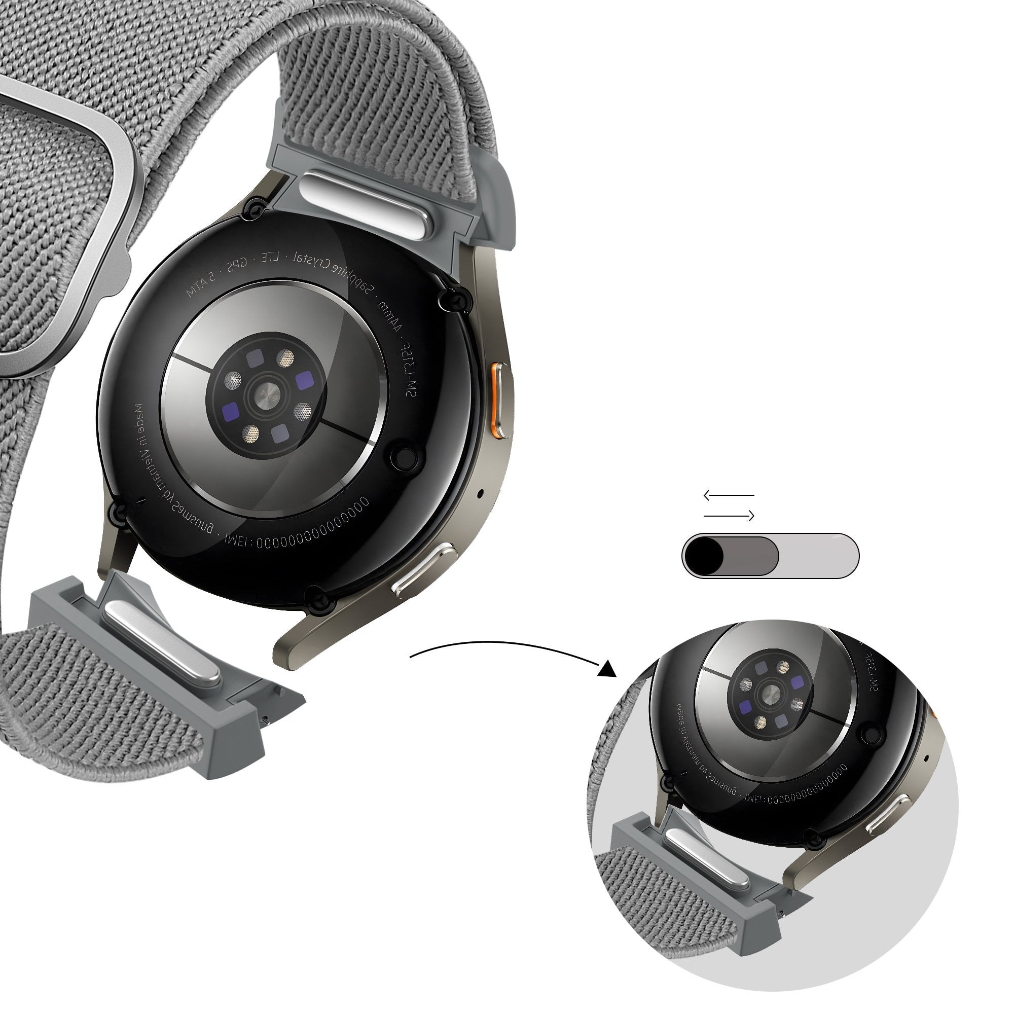 Bandz Samsung Galaxy Watch FE Elastic Strap 'Easy Fit' (Grey)