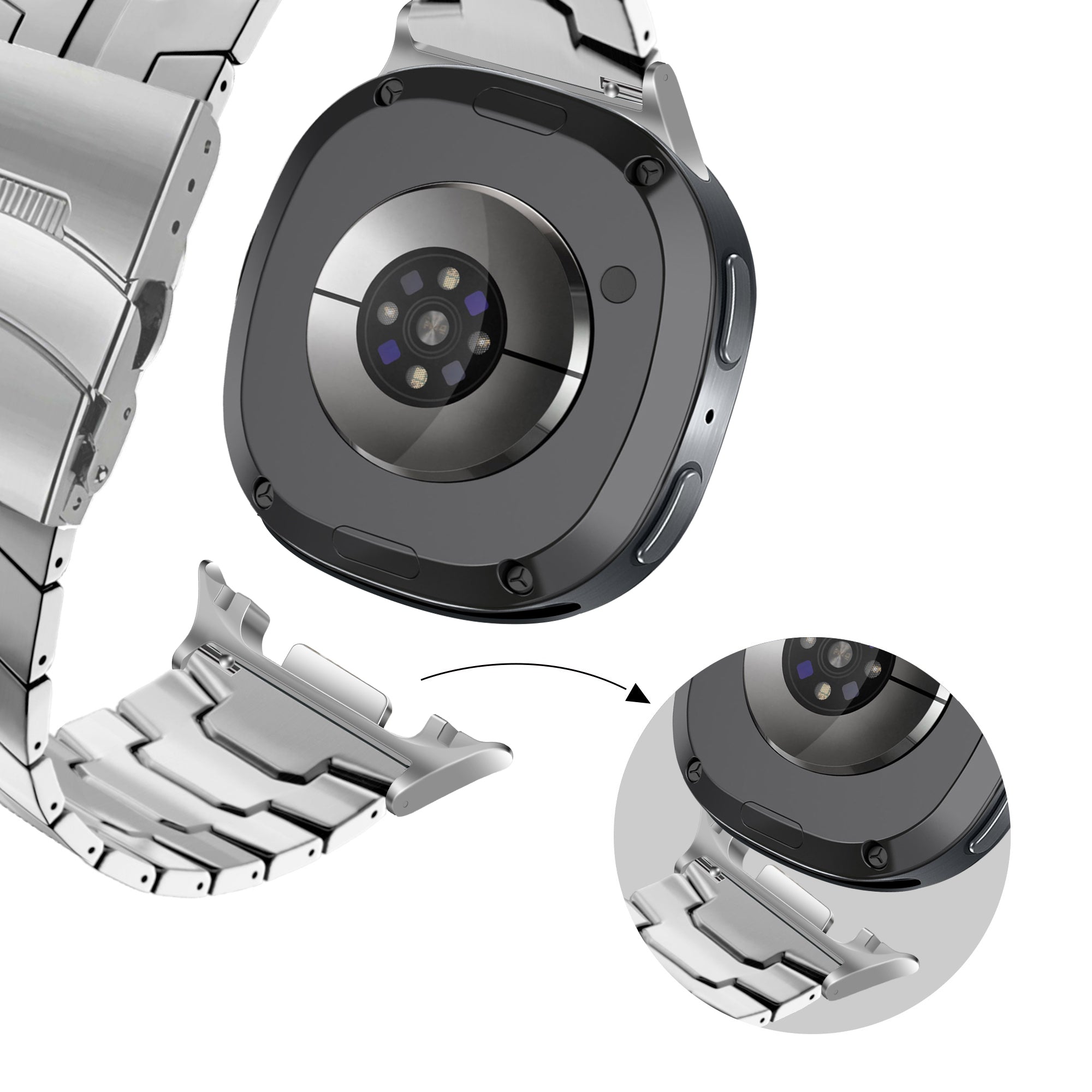 Bandz Correa acero 'Iron' Samsung Galaxy Watch 8 - 44mm (plateado)