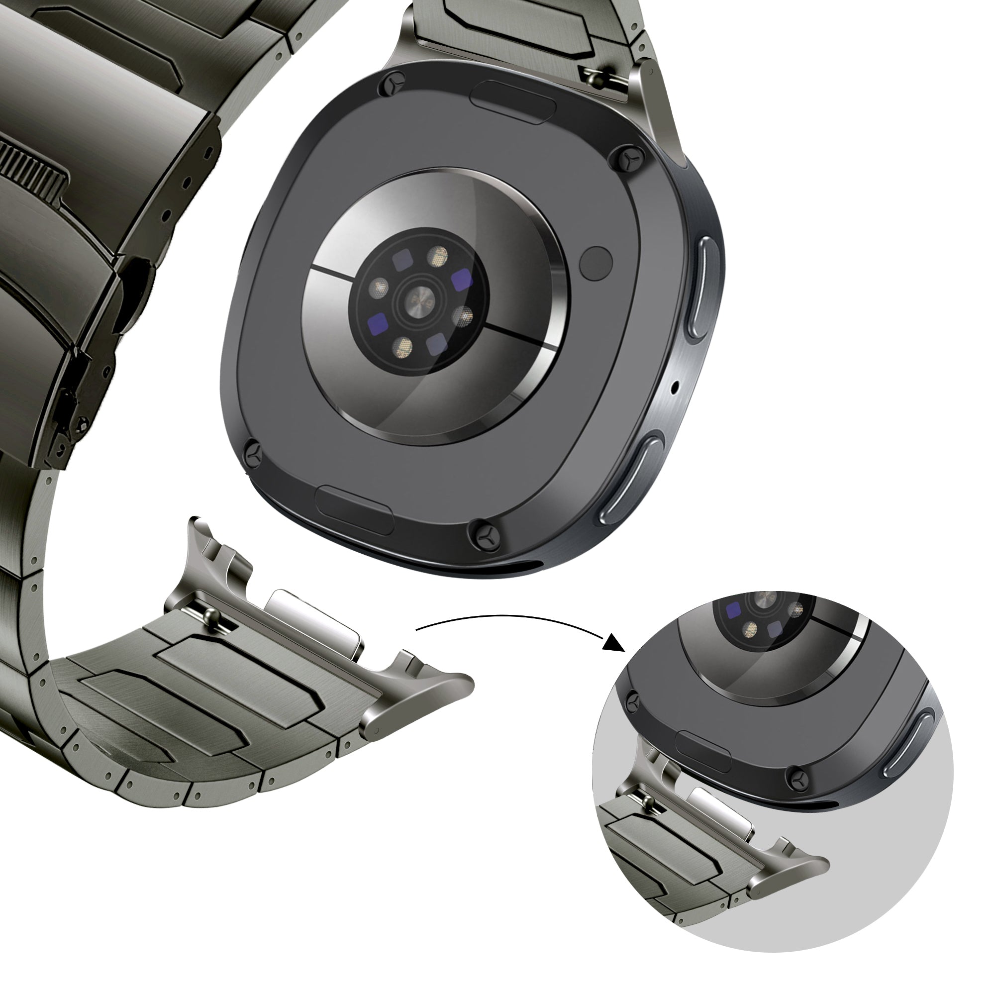 Bandz Correa titanio 'Deluxe' Samsung Galaxy Watch 8 - 44mm (grafito)