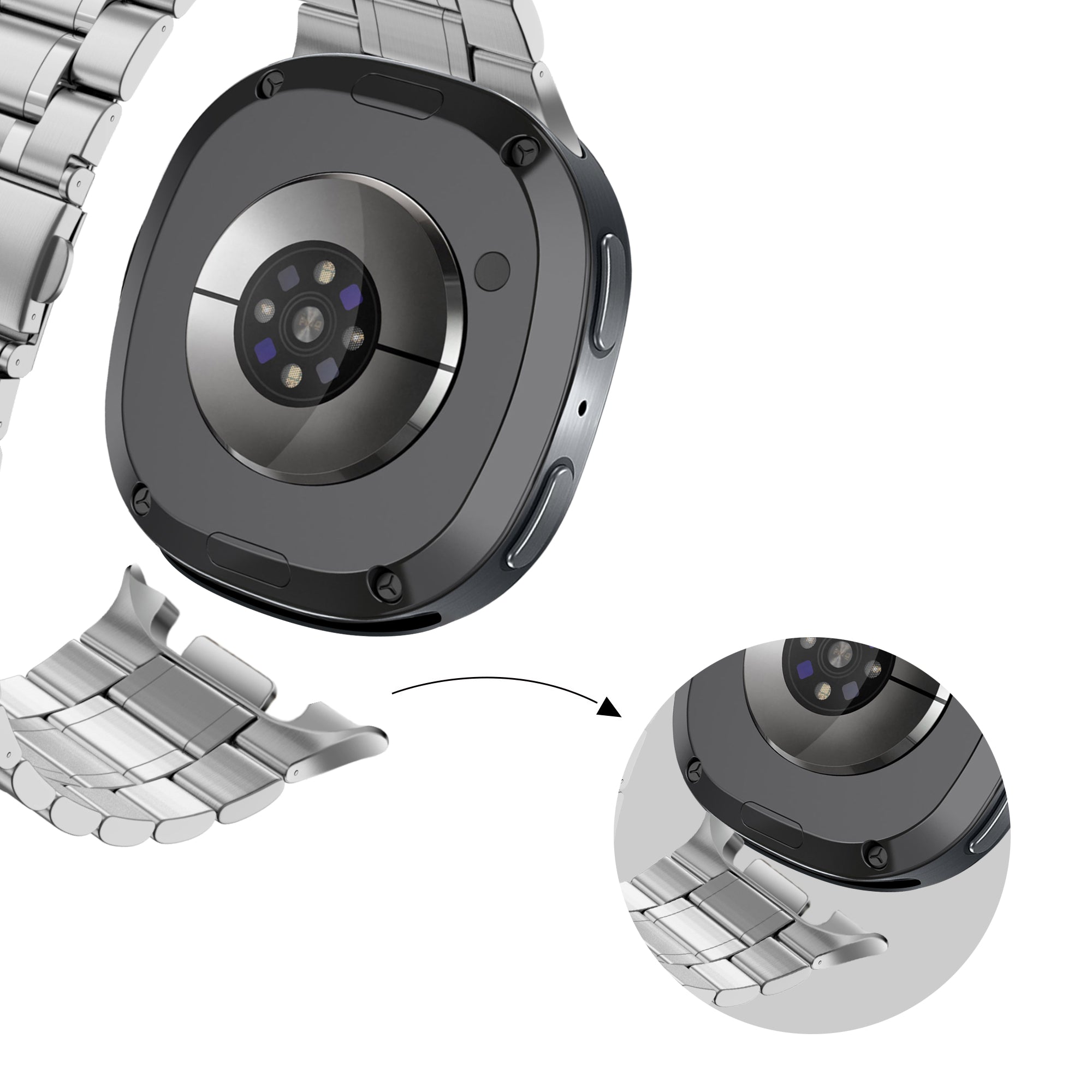 Bandz Correa acero 'De lujo' Samsung Galaxy Watch 8 Classic (plateado)