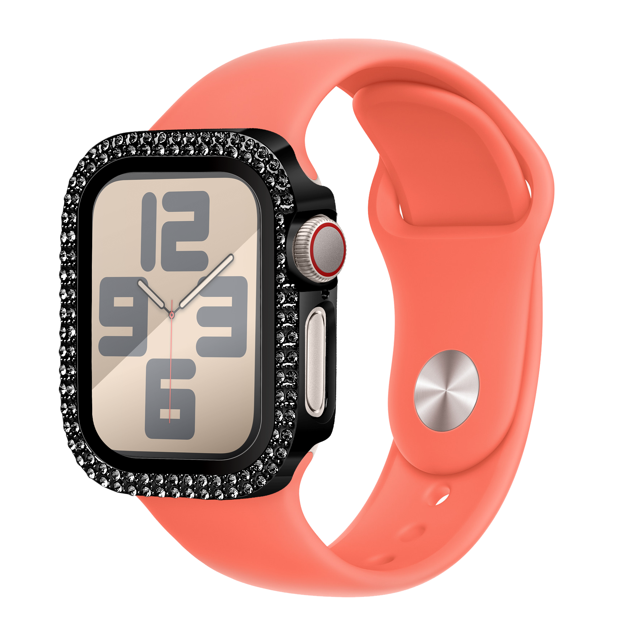 Bandz Funda diamante con vidrio Apple Watch 11 - 42mm (negro)