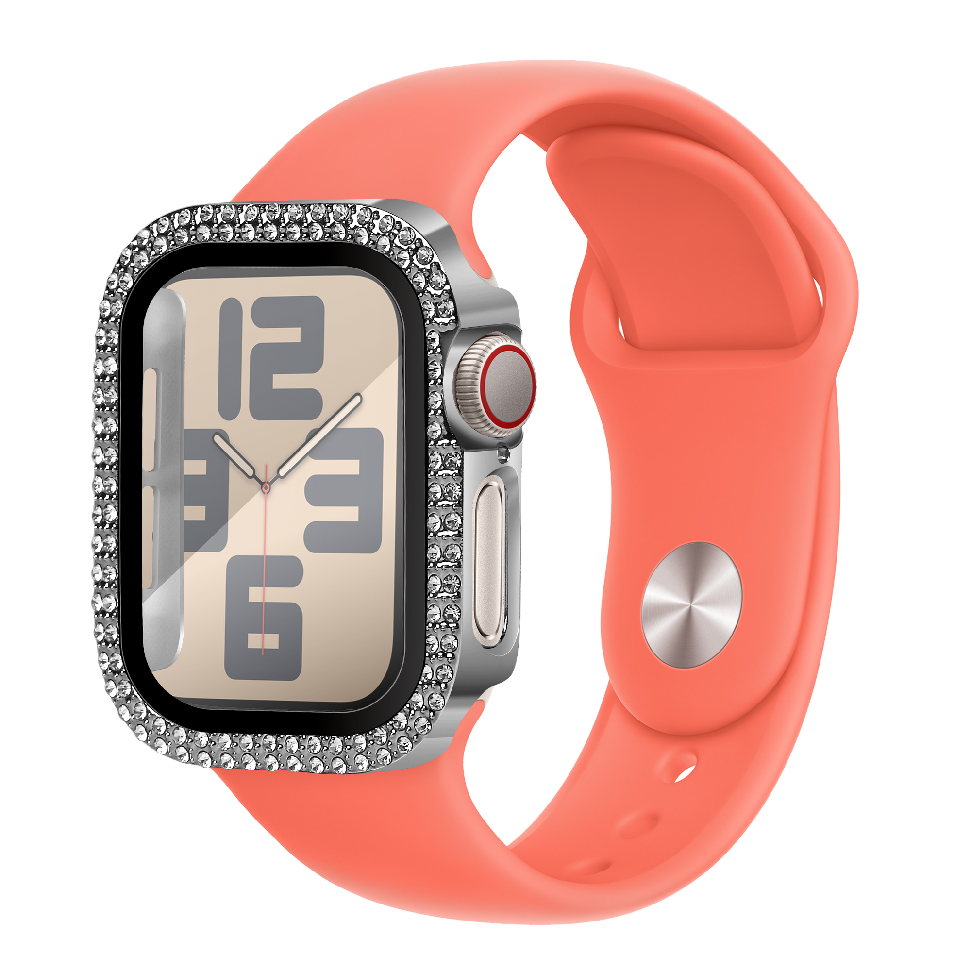 Bandz Apple Watch 10 - 42mm Diamond Case with Glass (Silver)