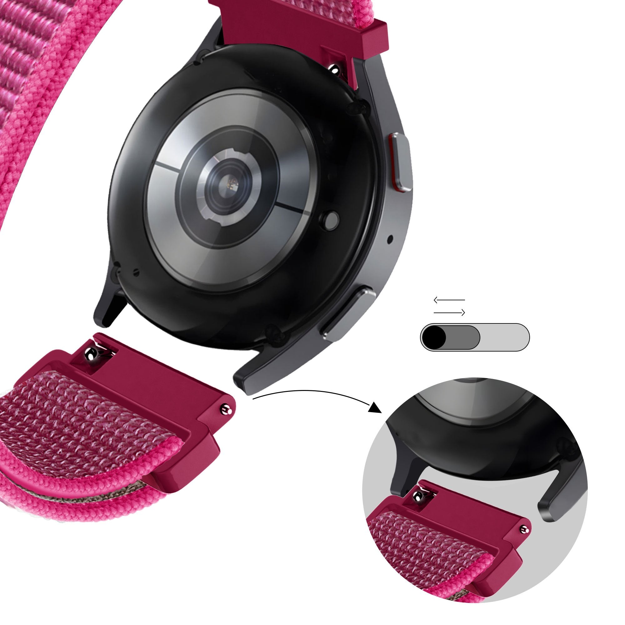 Bandz Garmin Vivomove HR Nylon Loop Strap (Dragonfruit)