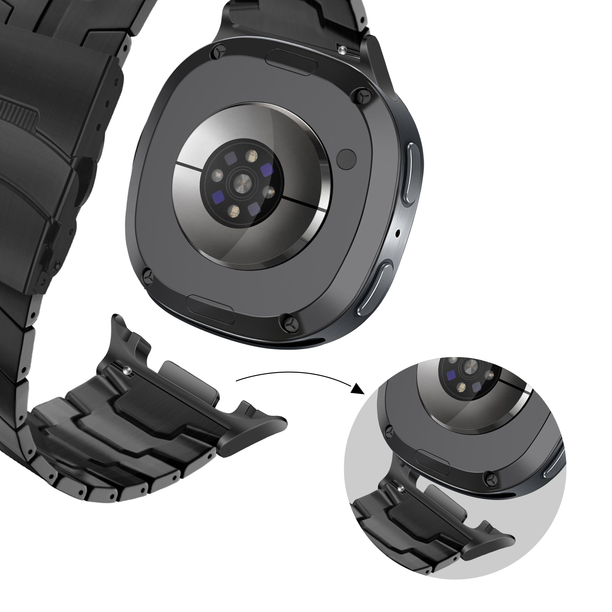 Bandz Correa acero 'Iron' Samsung Galaxy Watch 8 - 40mm (negro)