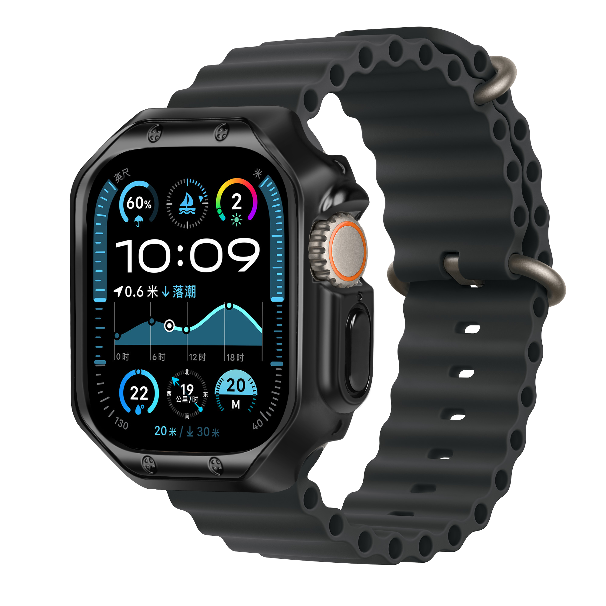 Bandz Funda TPU galvanizado Apple Watch Ultra - 49mm (negro)