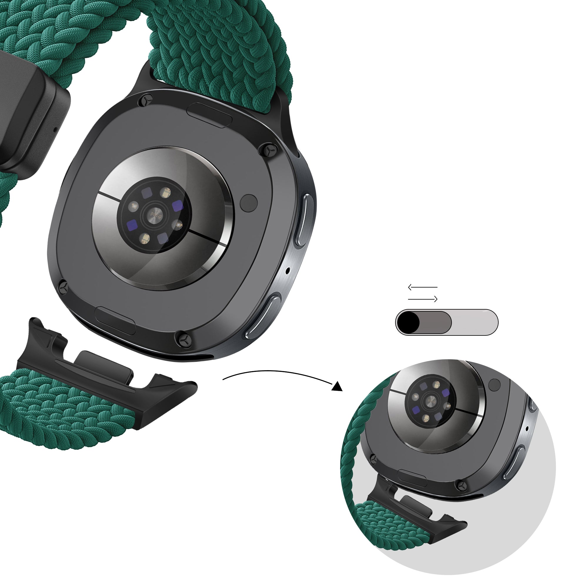 Bandz Correa trenzada magnética Samsung Galaxy Watch 8 - 44mm (verde)