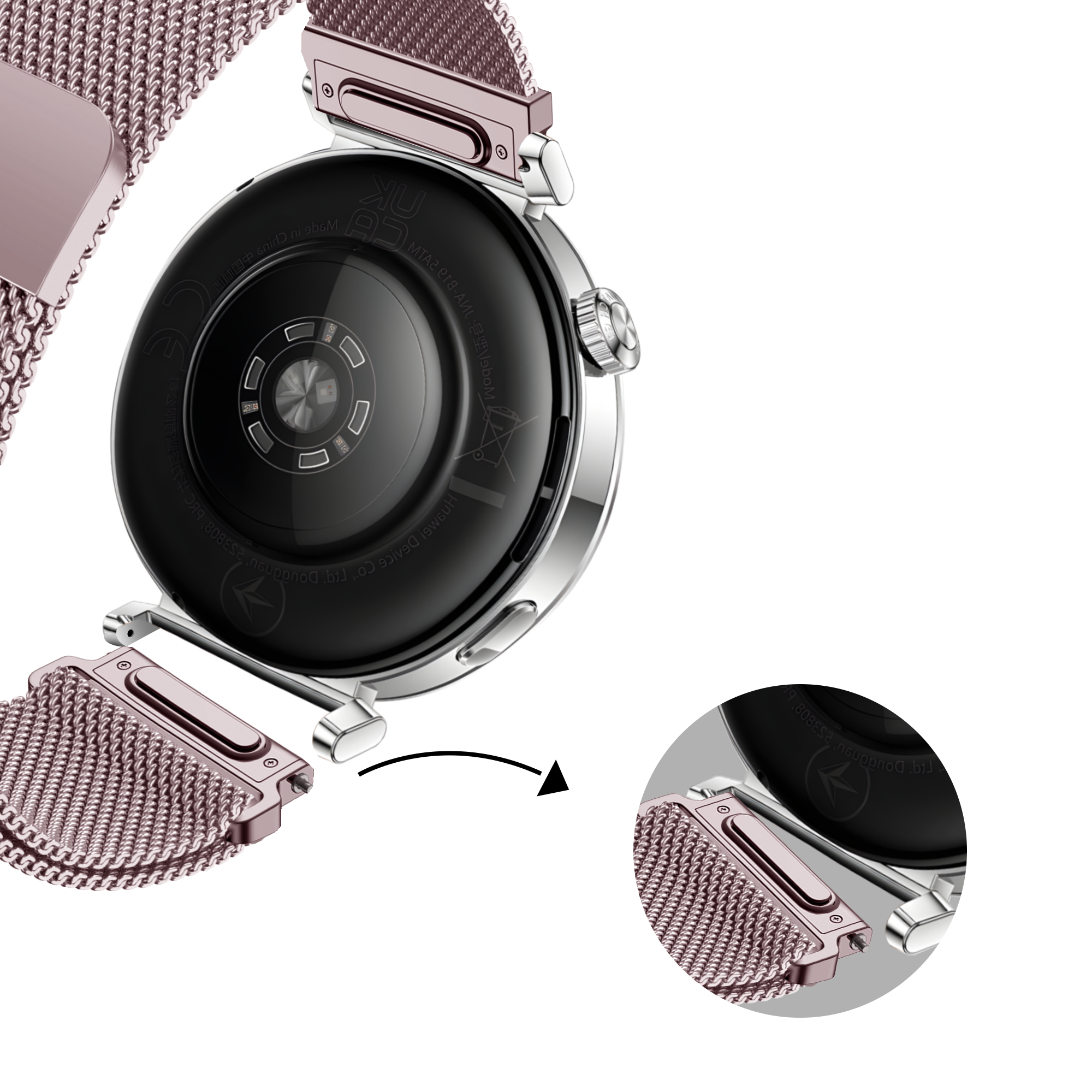 Bandz Correa milanesa 'Easy fit' Withings Steel HR - 36mm (rosa)