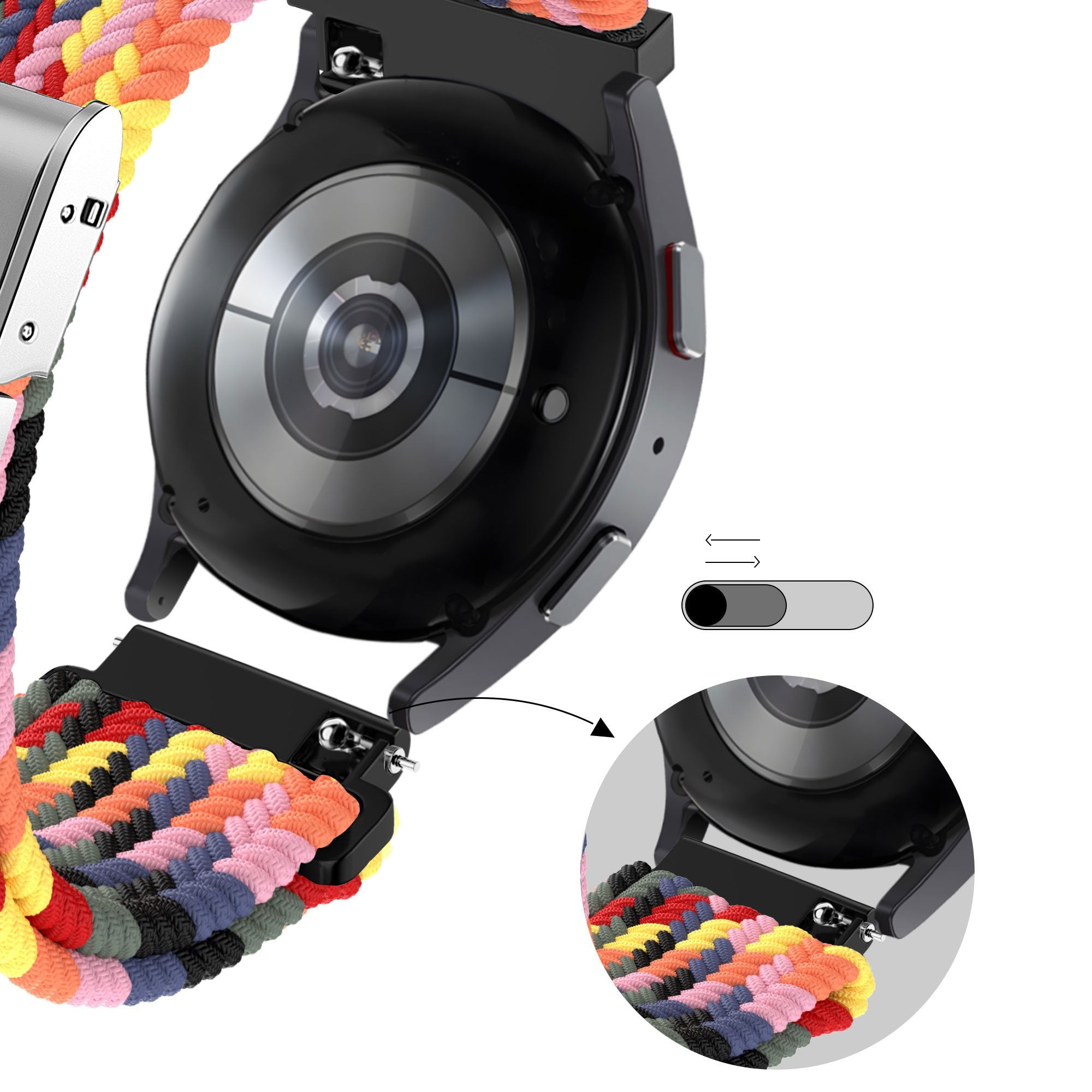 Bandz Garmin Forerunner 245 Woven Nylon Strap (Colourful)