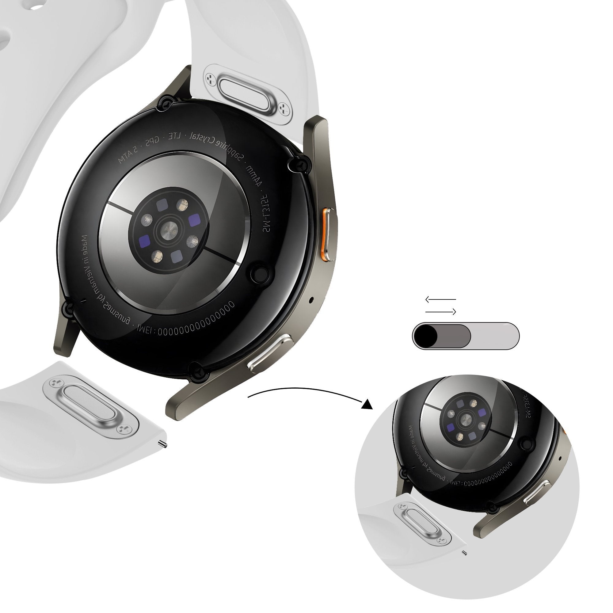 Bandz Correa deportiva 'Easy Fit' Huawei Watch GT 2 42mm (blanco)