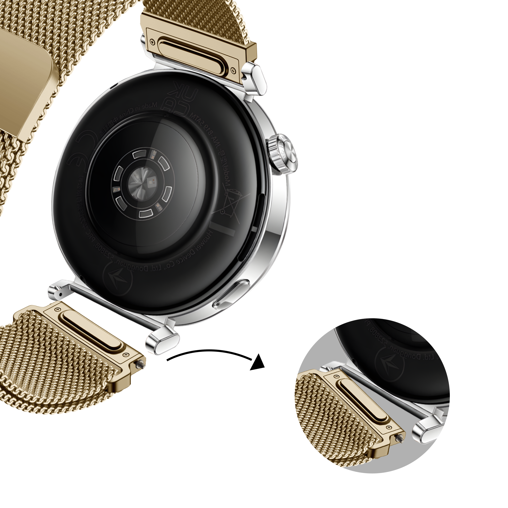 Bandz Correa milanesa 'Easy fit' Withings Steel HR - 36mm (dorado)