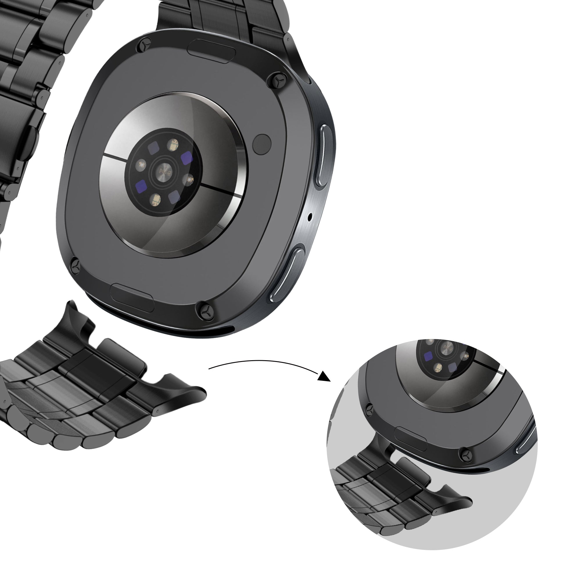 Bandz Correa acero 'De lujo' Samsung Galaxy Watch 8 - 40mm (negro)