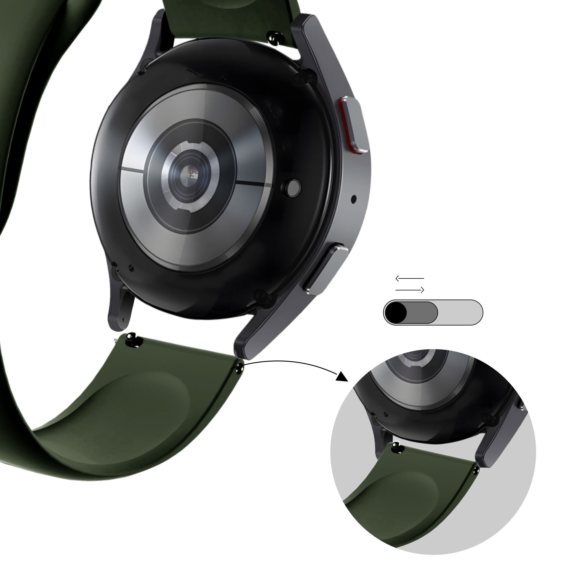 Bandz Correa silicona 'Deluxe' Suunto 9 Peak Pro (oliva verde)