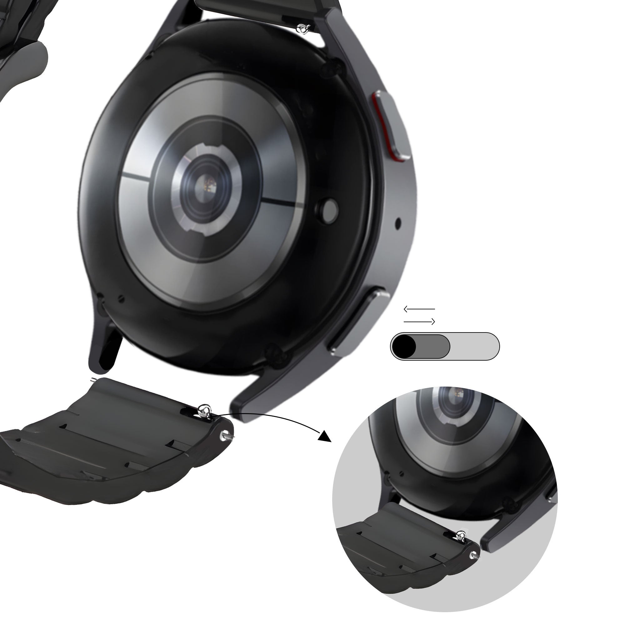 Bandz Correa deportiva a rayas Suunto 9 Peak Pro (negro/rojo)