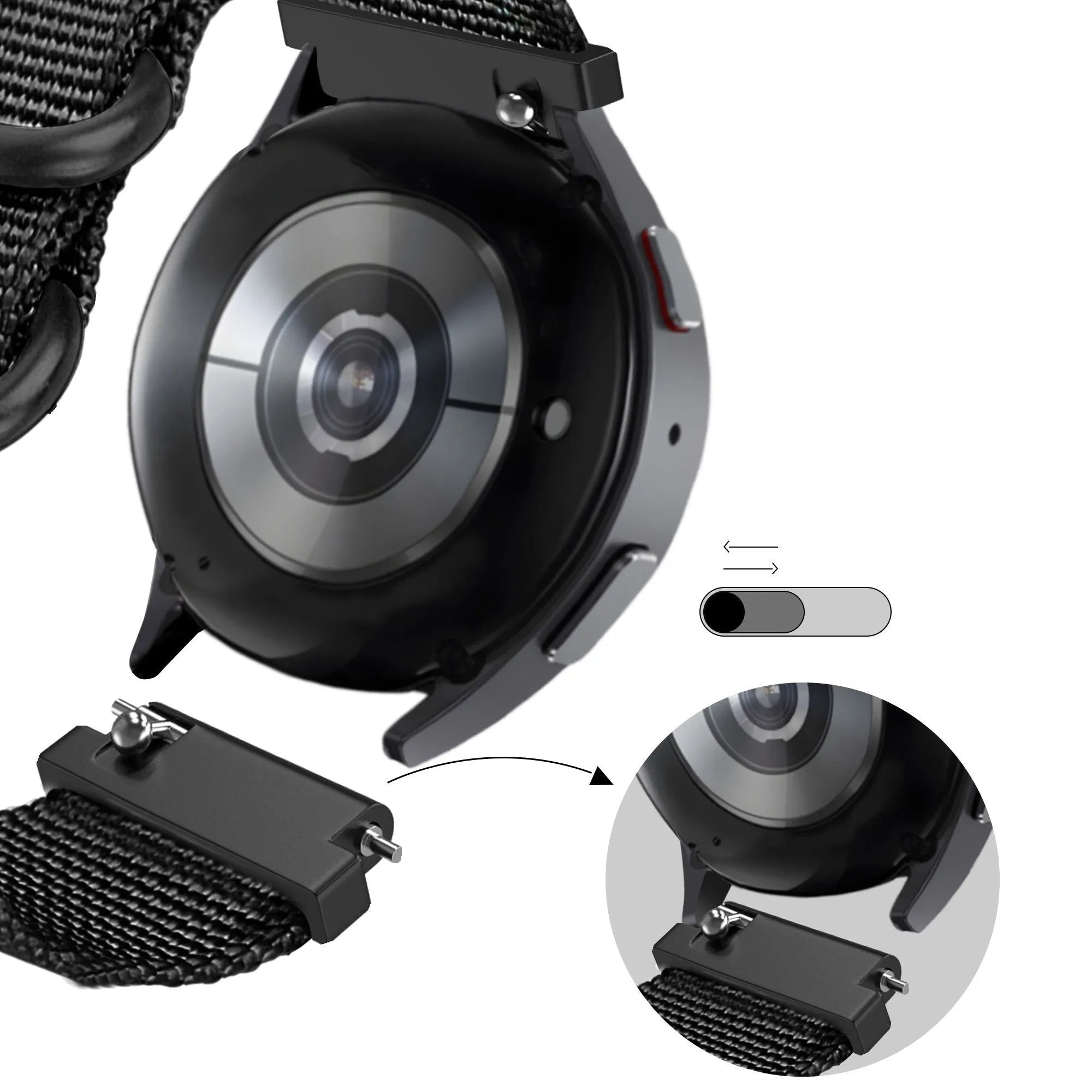 Bandz Correa nylon con hebilla Polar Vantage M3 (negro)