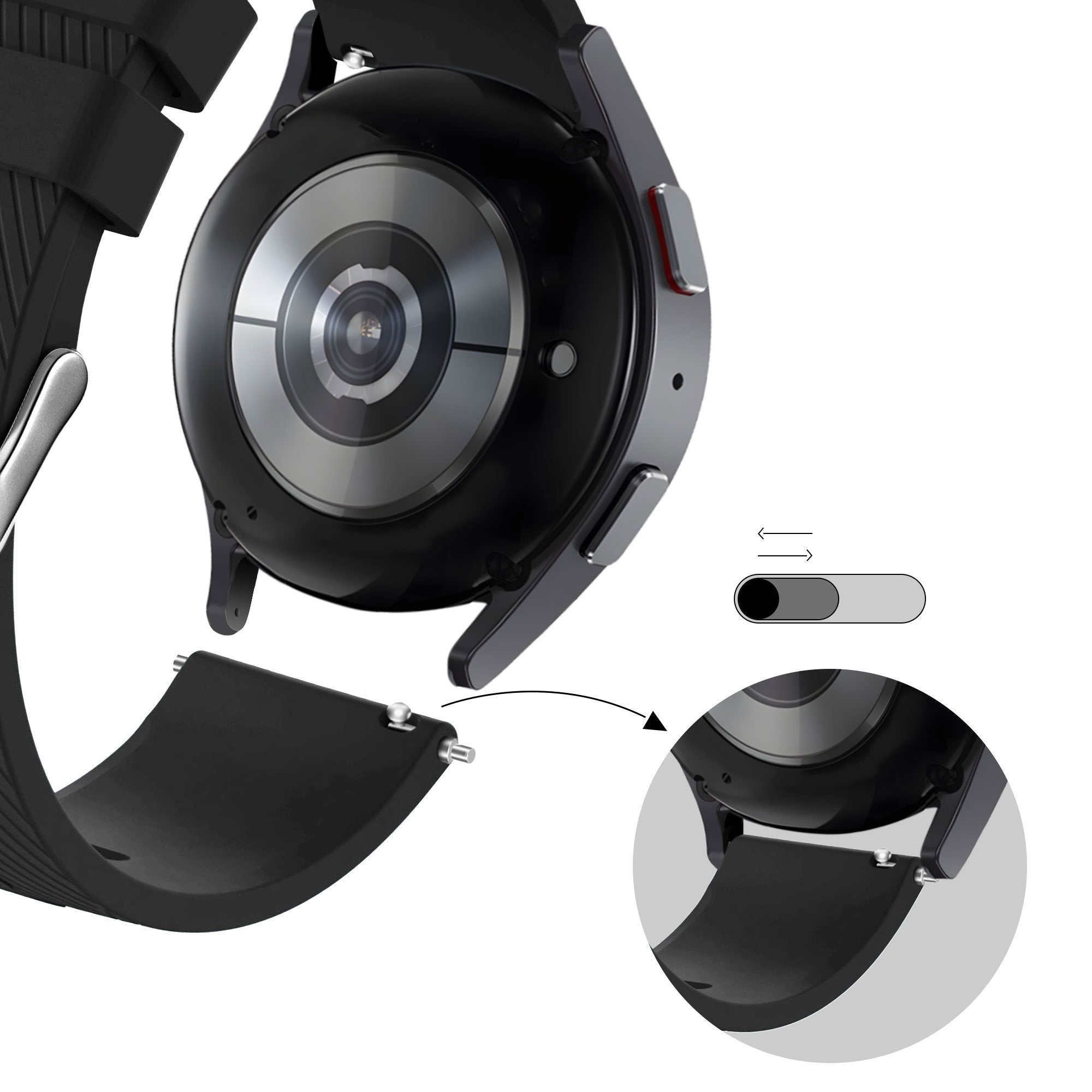 Bandz Amazfit Active 2 Silicone Strap 'Deluxe' (Black)