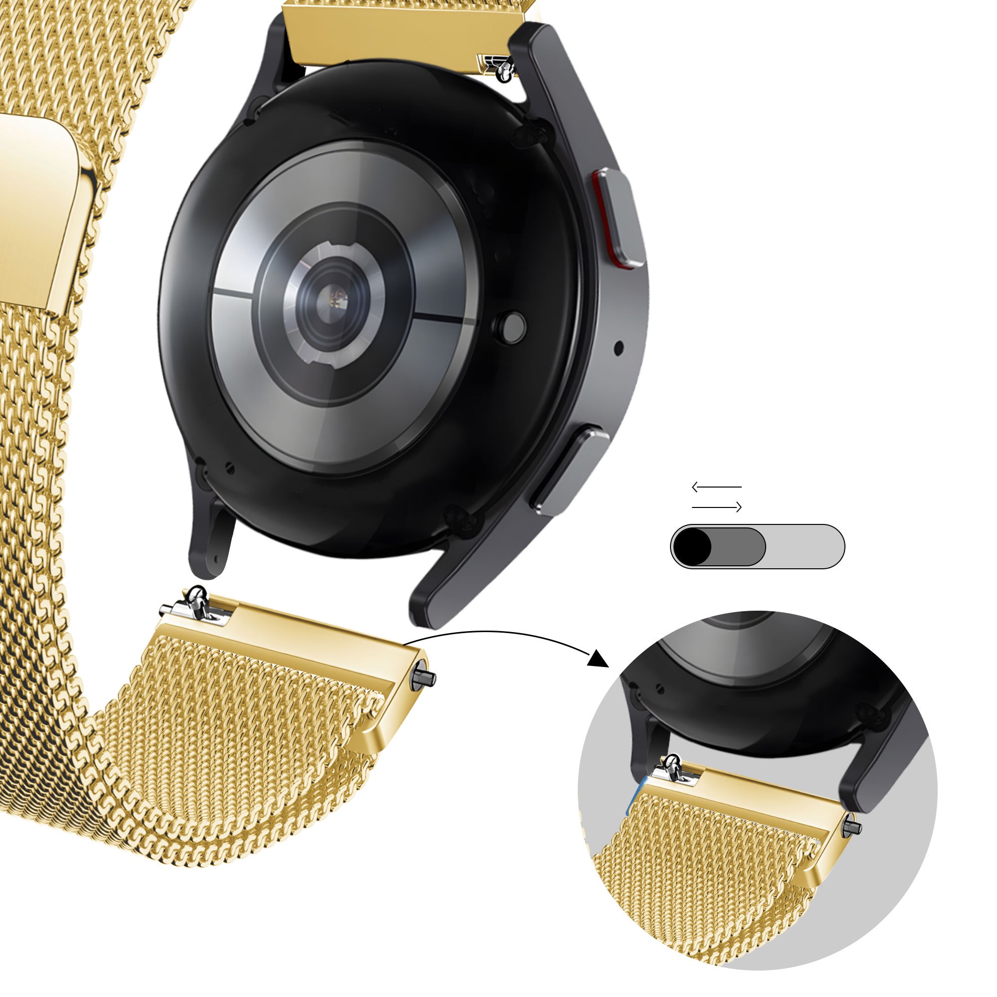 Bandz Correa milanesa Loop Garmin Vivomove Trend (dorado)
