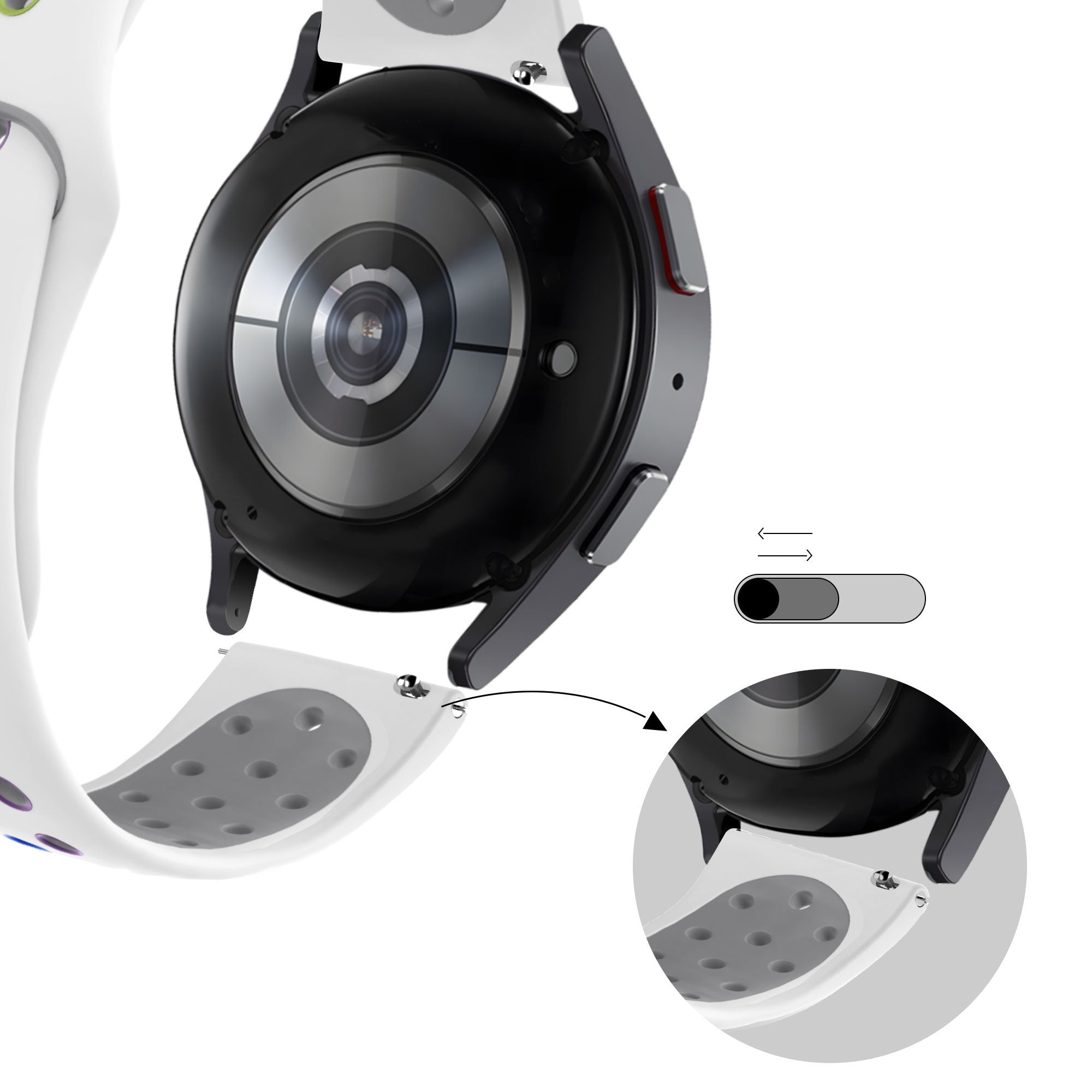 Bandz Correa deportivo 'De lujo' Amazfit Active 2 (blanco/arcoíris)