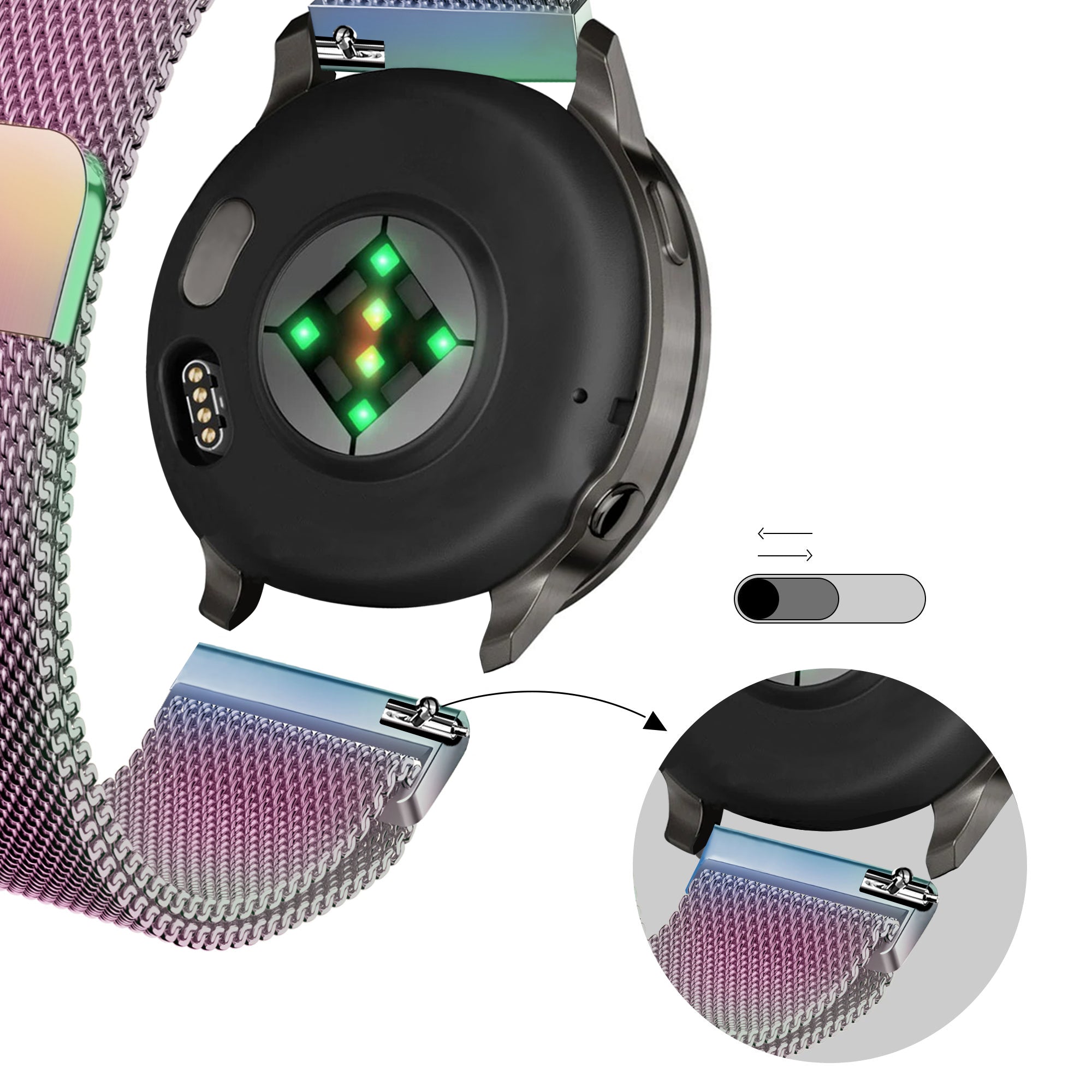 Bandz Garmin Approach J1 Milanese Loop Strap (Pearlescent)