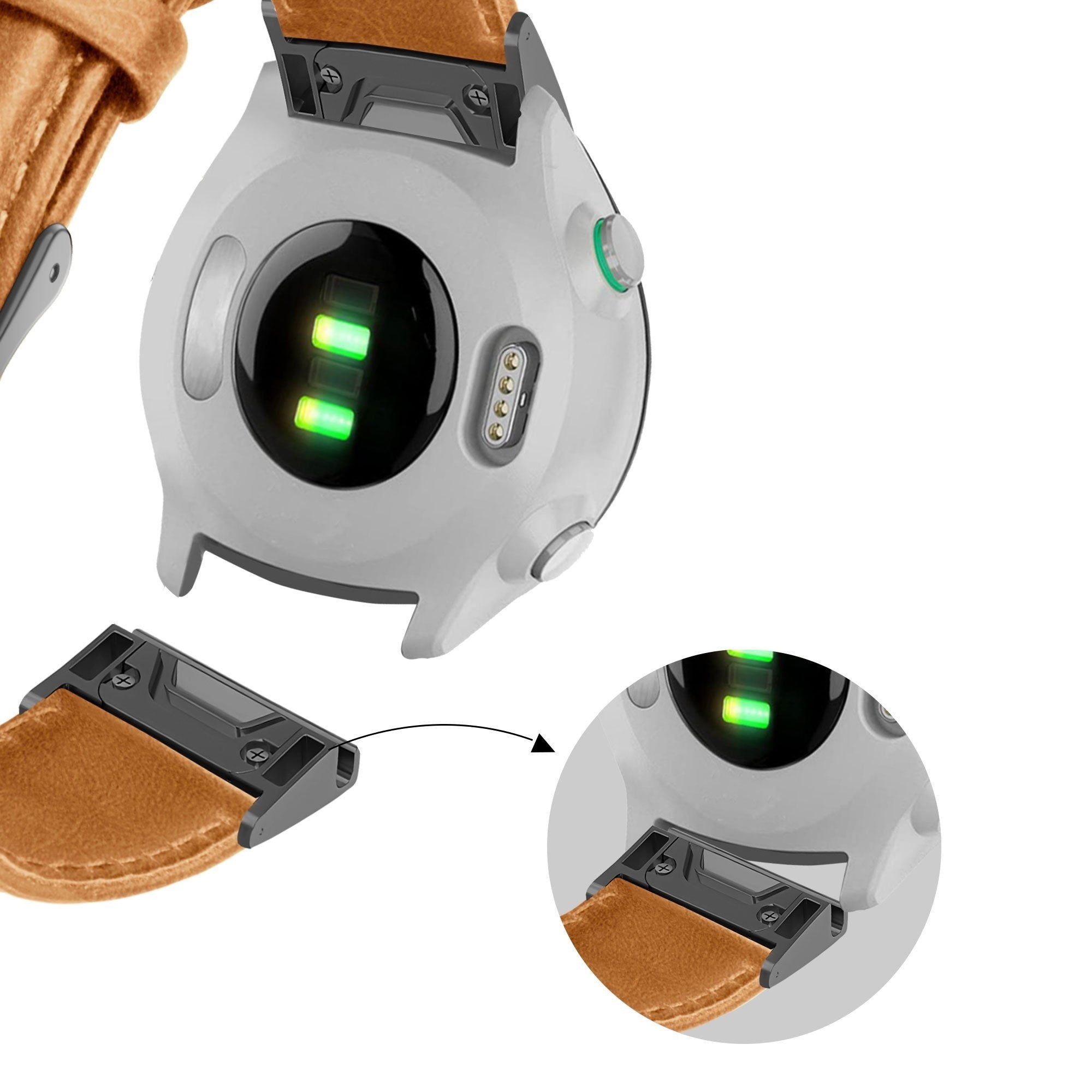 Bandz Correa cuero Garmin Instinct 2 (marrón)