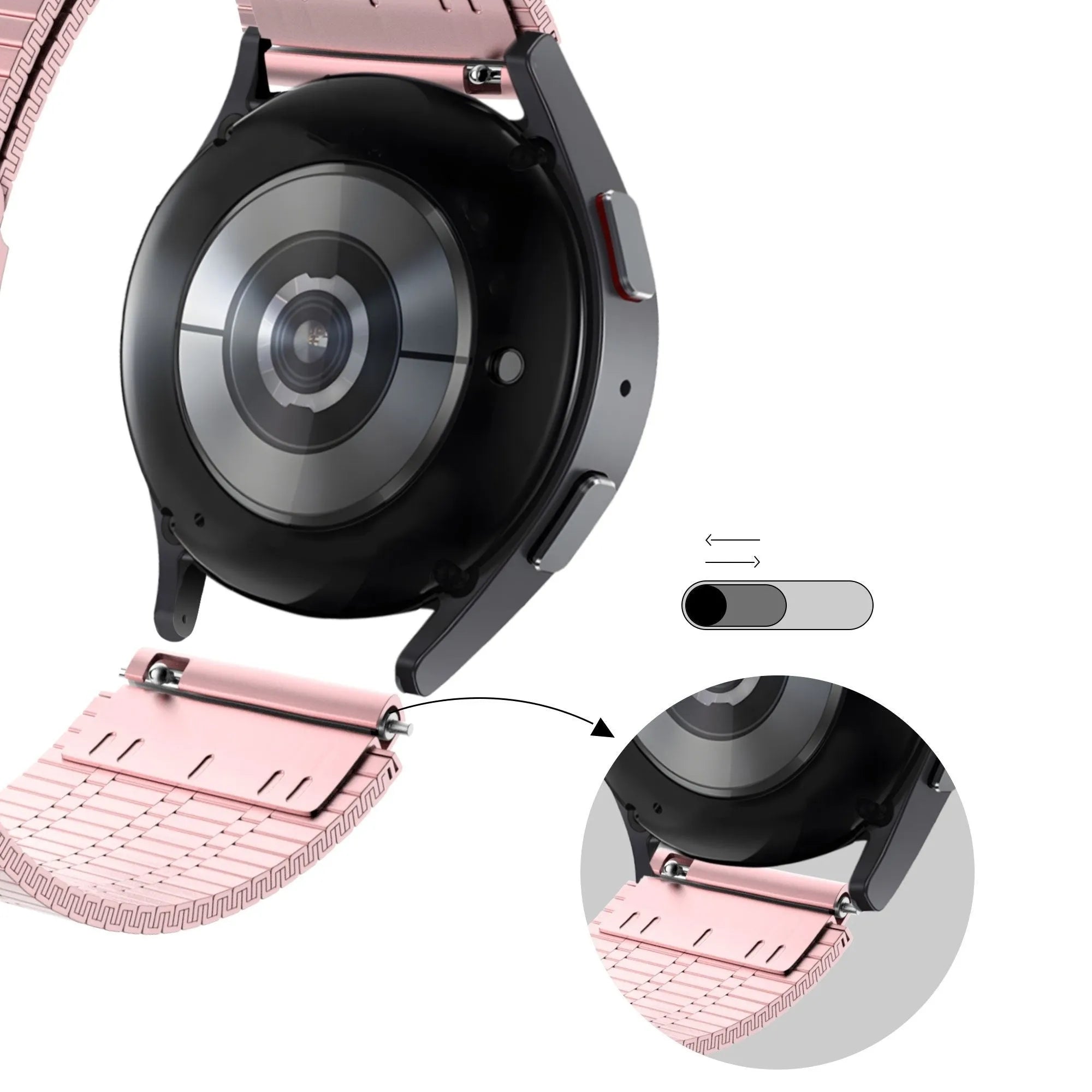 Bandz Correa acero ajustable Gard Pro Health Smartwatch 3 - 41mm (rosa arena)