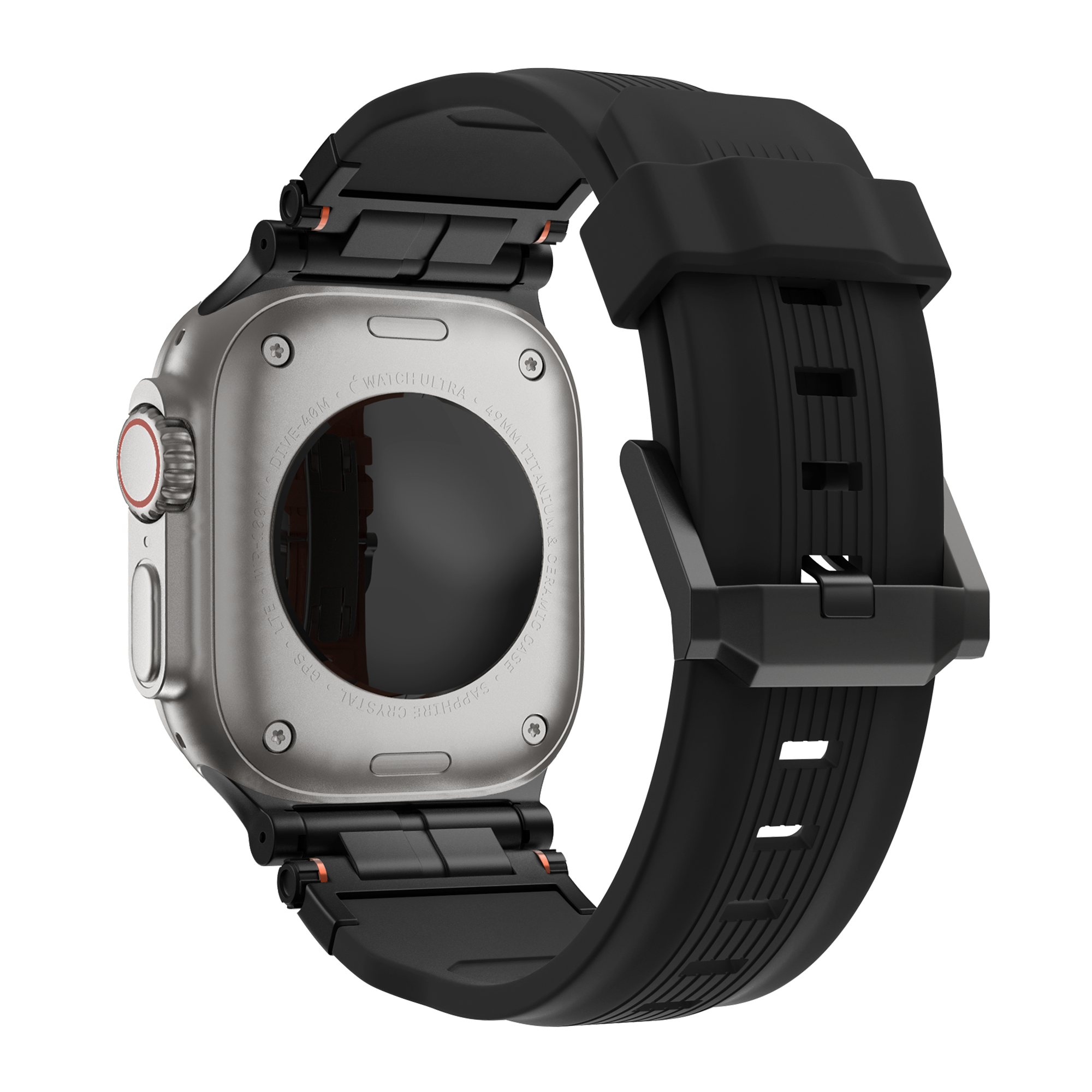 Bandz Apple Watch Liquid Silicone Strap 'Explorer' (Black with Black)
