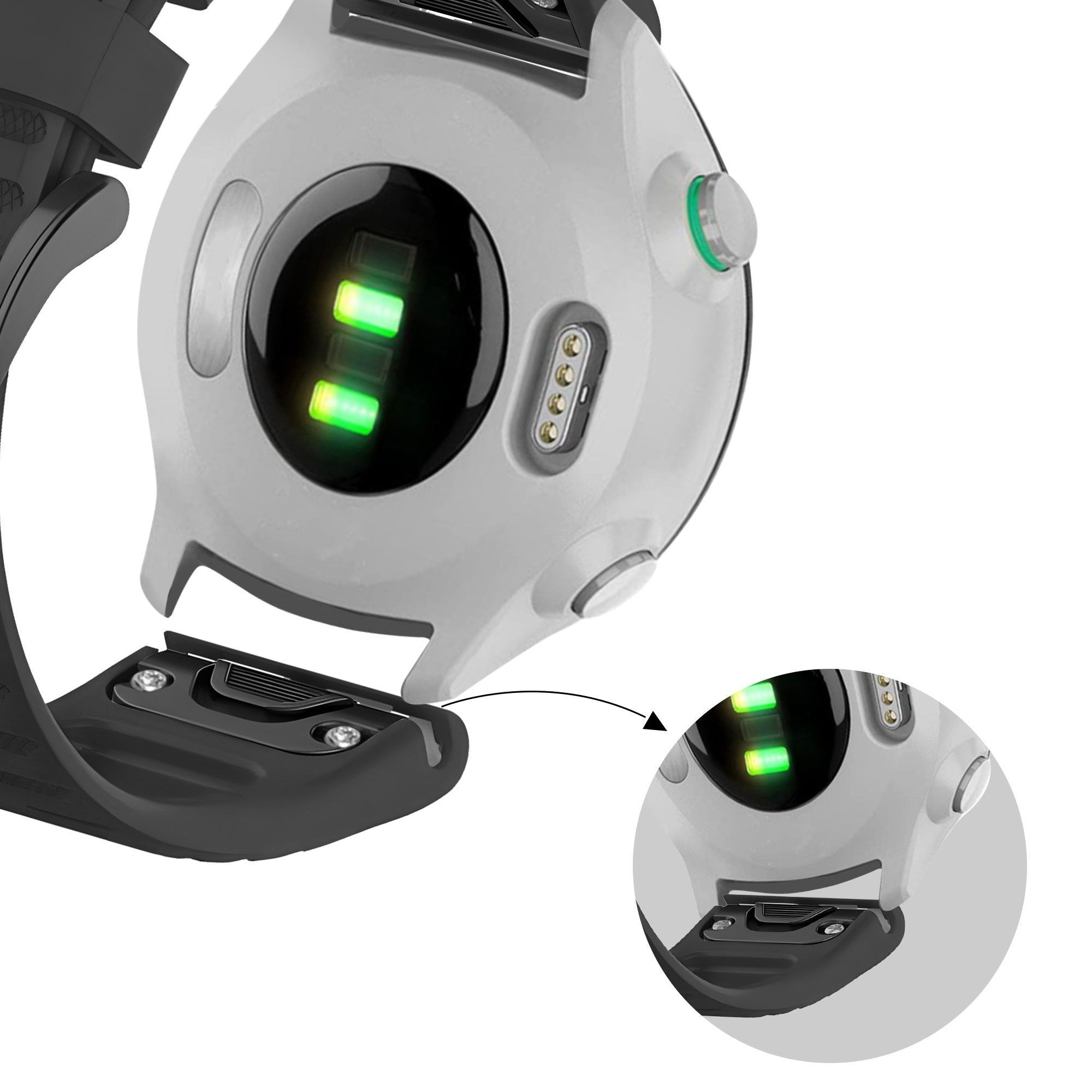 Bandz Correa silicona con hebilla Garmin Forerunner 745 (negro)