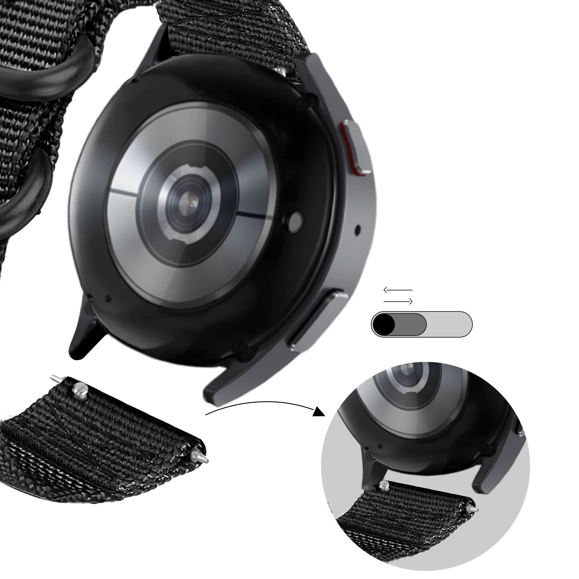 BALR Correa nylon con hebilla Huawei Watch 3 Pro (negro)