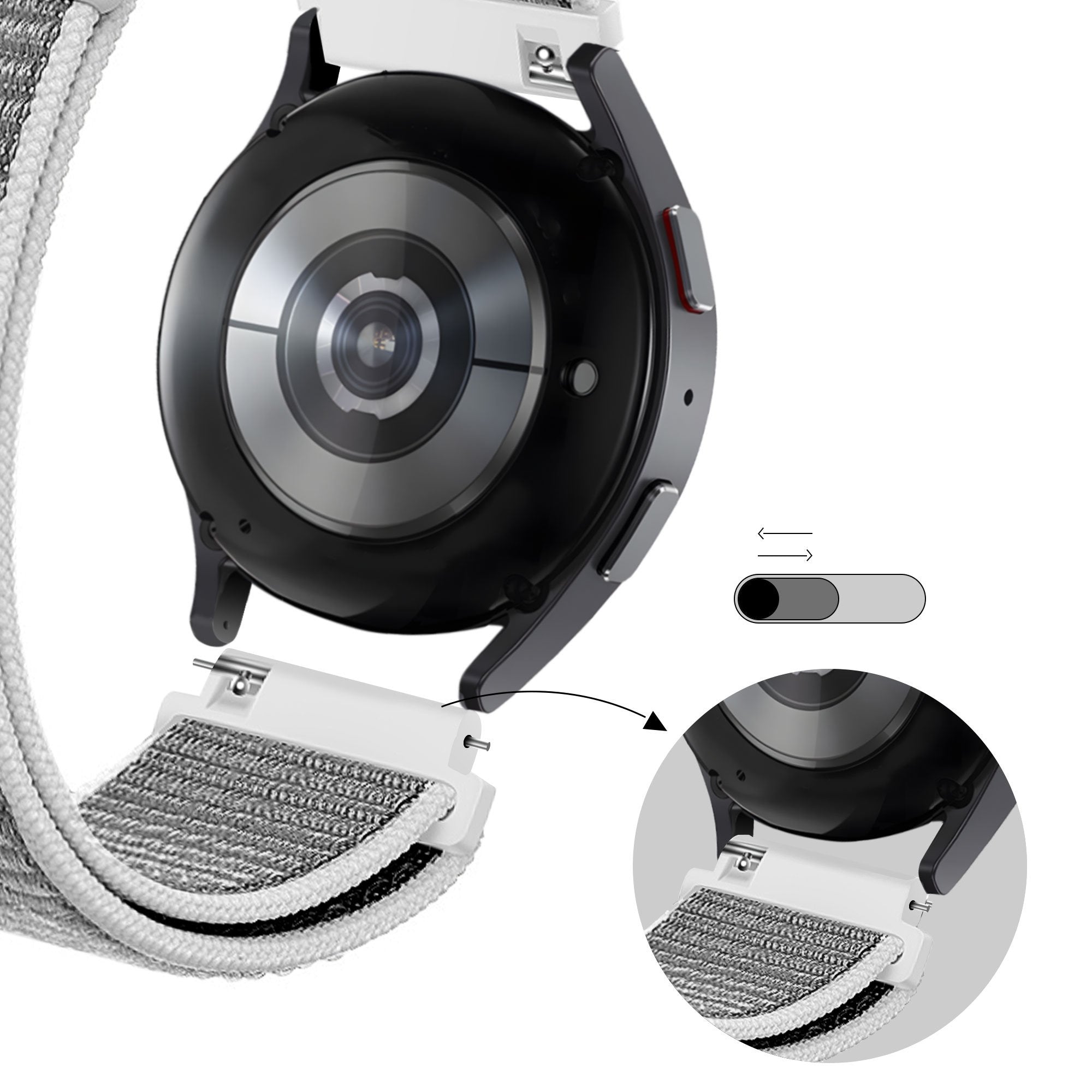 Bandz Correa nylon Loop Garmin Vivomove HR (gris)