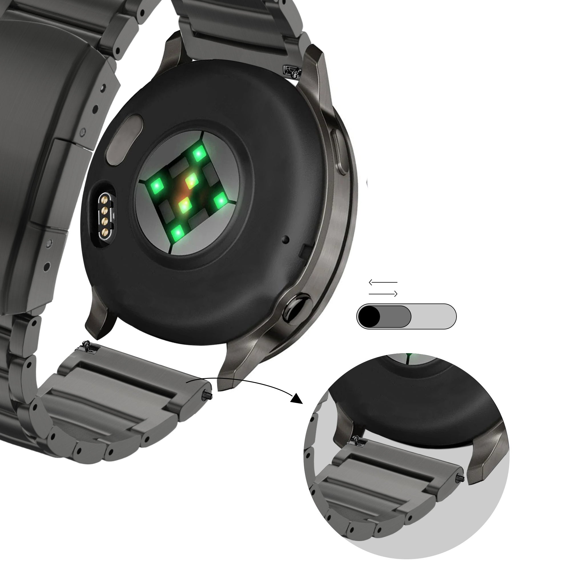 Bandz Correa titanio Garmin Vivoactive 3 (negro)